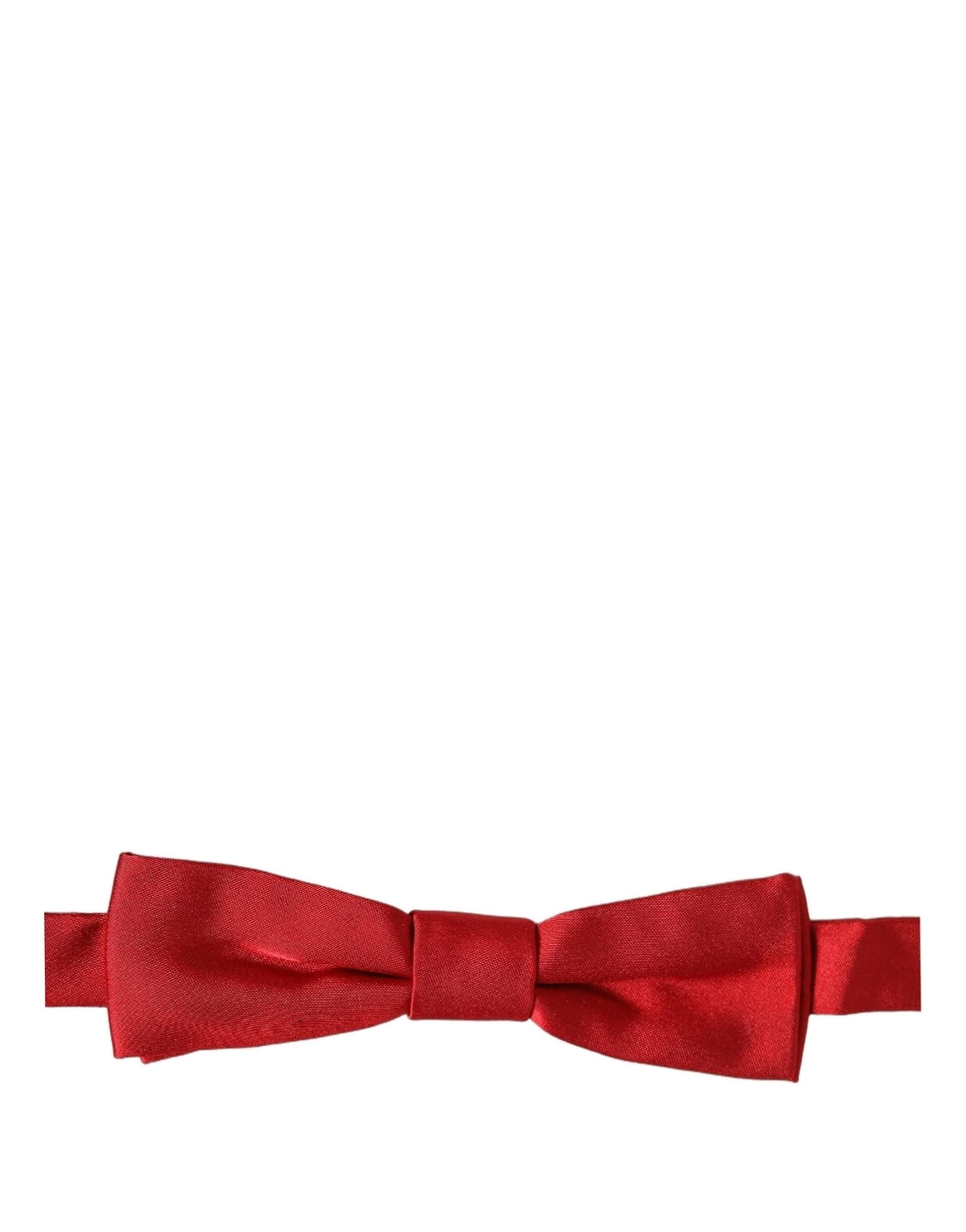 Dolce & Gabbana Men Red 100% Silk Adjustable Neck Papillon Bow Tie - 3