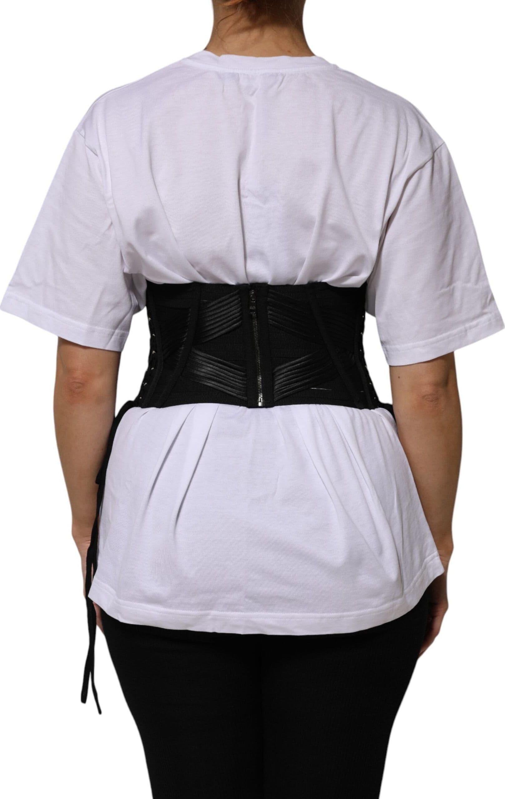 Dolce & Gabbana Black Cotton Waist LaceUp Strap Corset Belt - 4