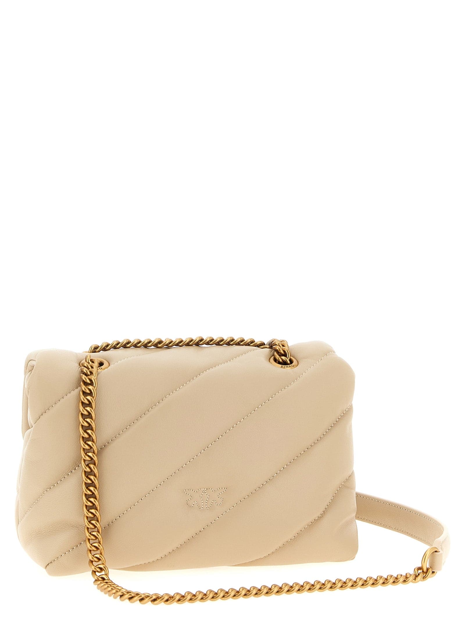 PINKO Beige Lambskin Crossbody Bag - 2
