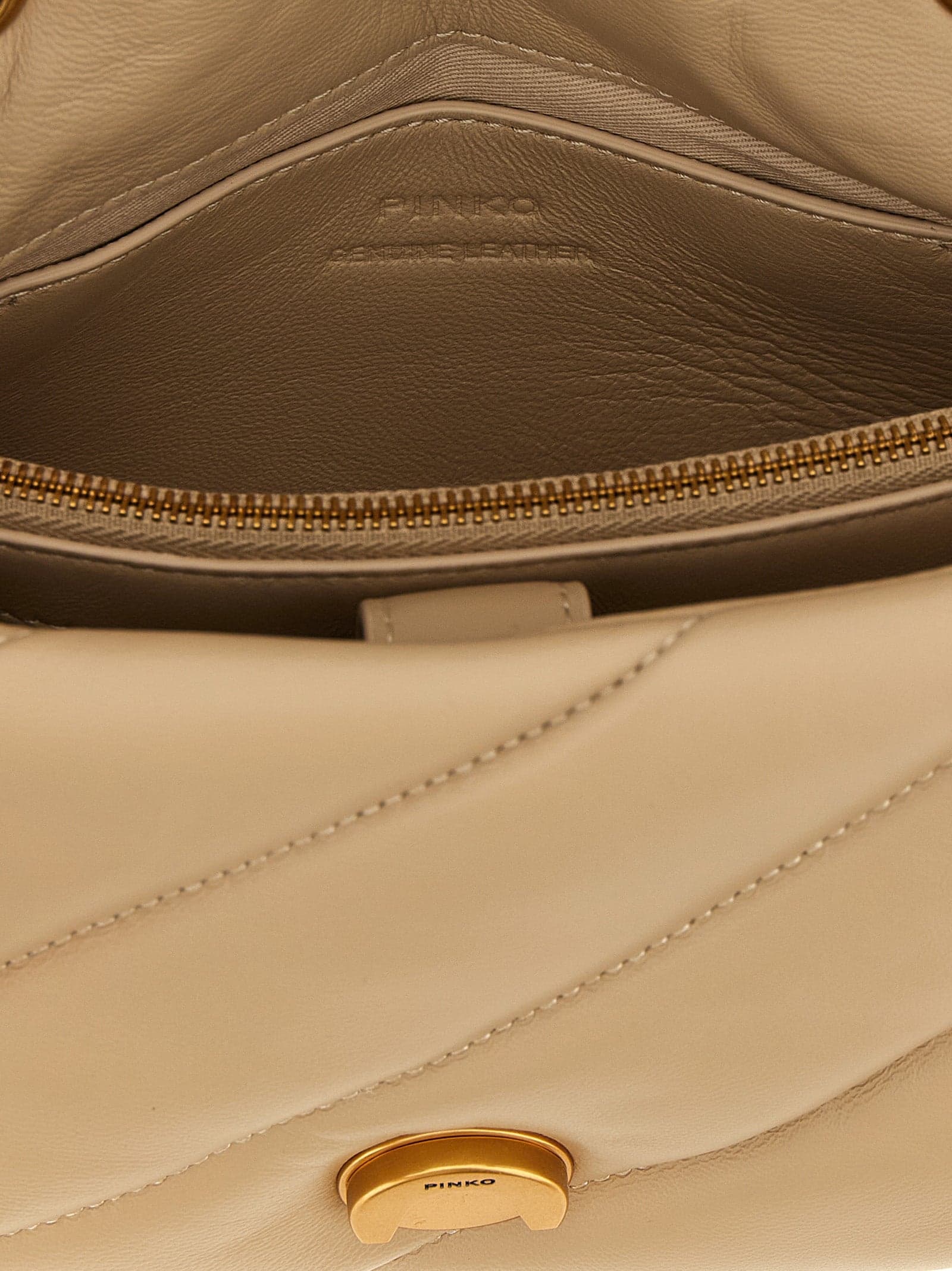 PINKO Beige Lambskin Crossbody Bag - 4