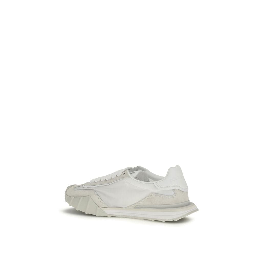 Dolce & Gabbana White Calf Leather Bos Taurus Athletic Sneakers - 3