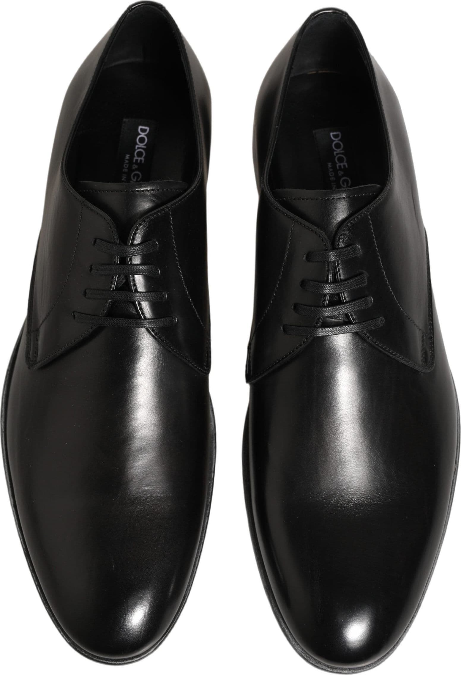 Dolce & Gabbana Dress Black Leather Lace Up Derby Men Shoes - 3