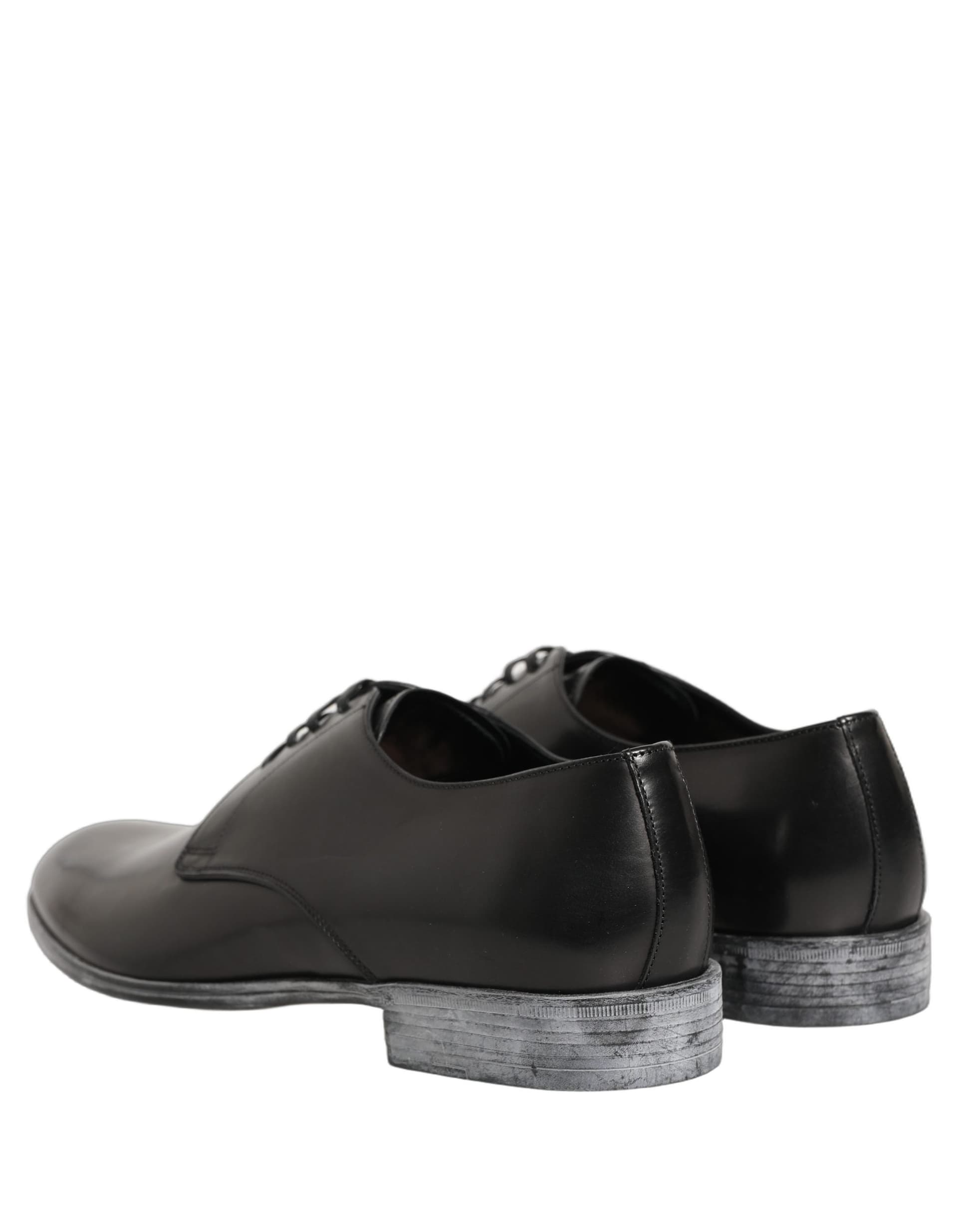 Dolce & Gabbana Dress Black Leather Lace Up Derby Men Shoes - 5