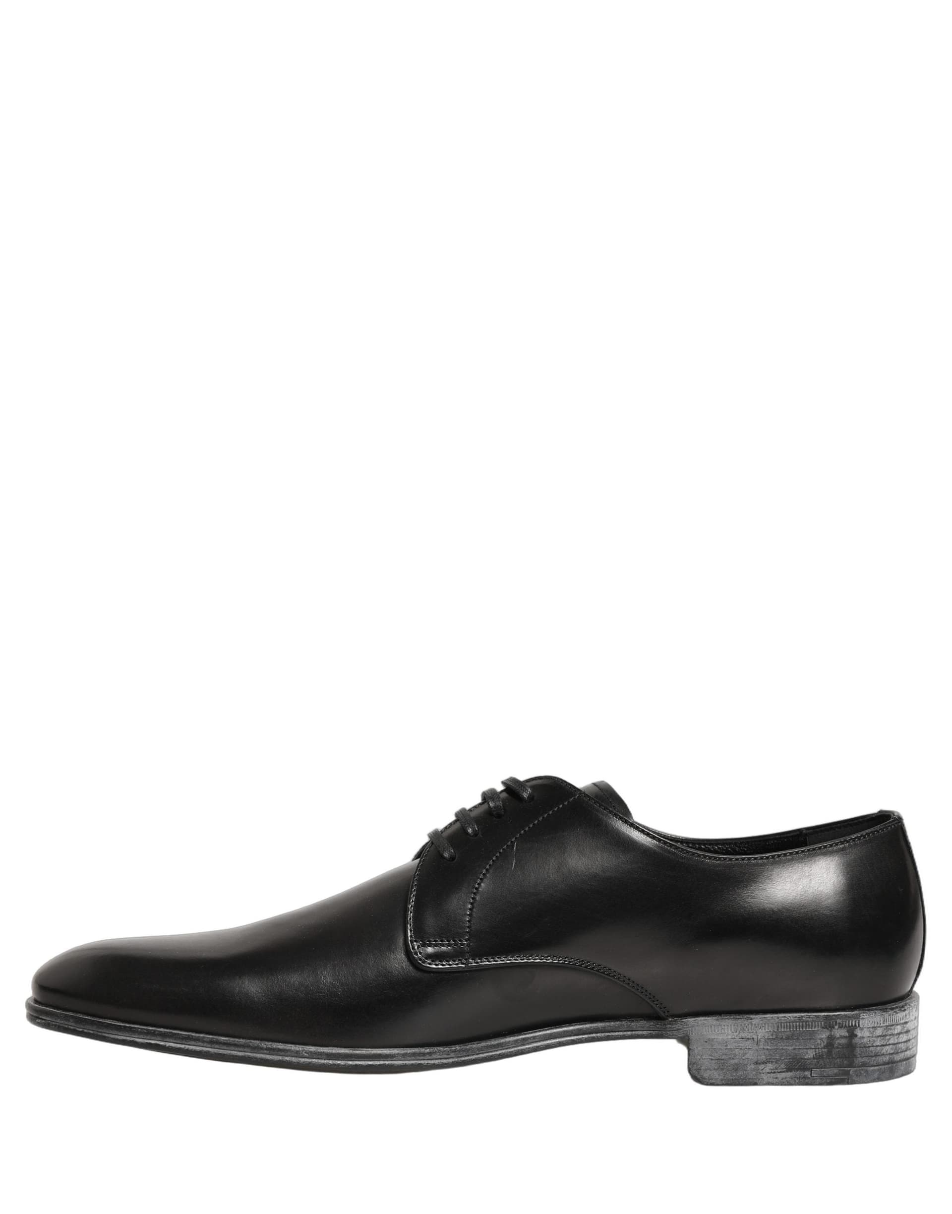Dolce & Gabbana Dress Black Leather Lace Up Derby Men Shoes - 6