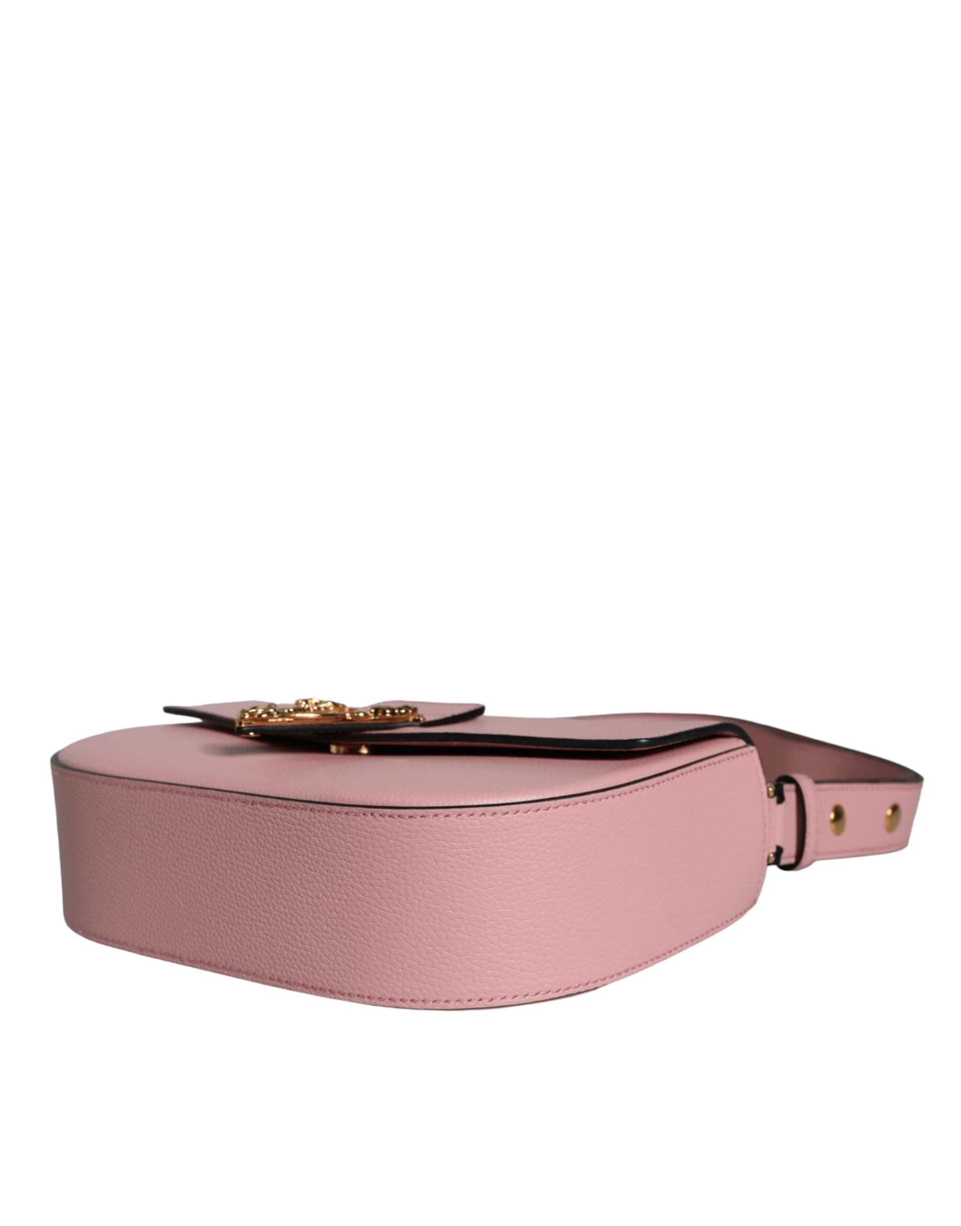 Versace Pink Grainy Calf Leather Logo Crossbody Shoulder Bag - 5
