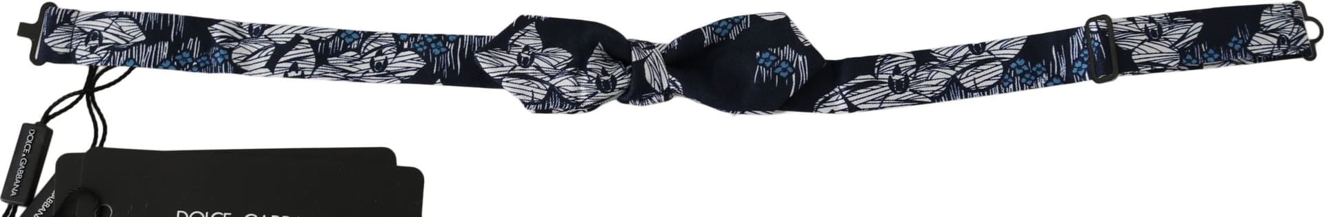 Dolce & Gabbana Navy Blue Floral Slim Adjustable Neck Papillon Men  Bow Tie - 2