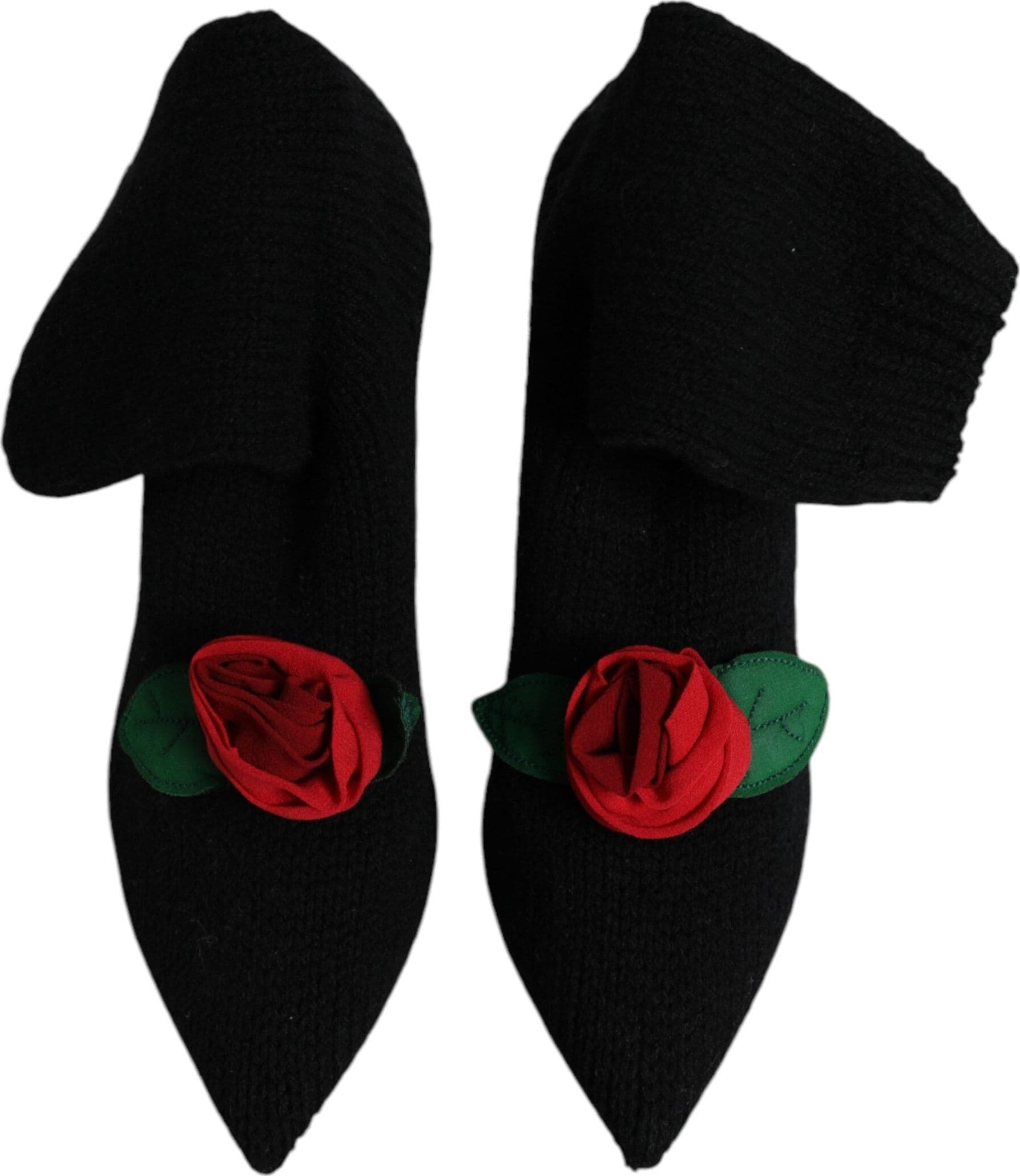 Dolce & Gabbana Black Stiletto Heels Mid Calf Boots Shoes - 2