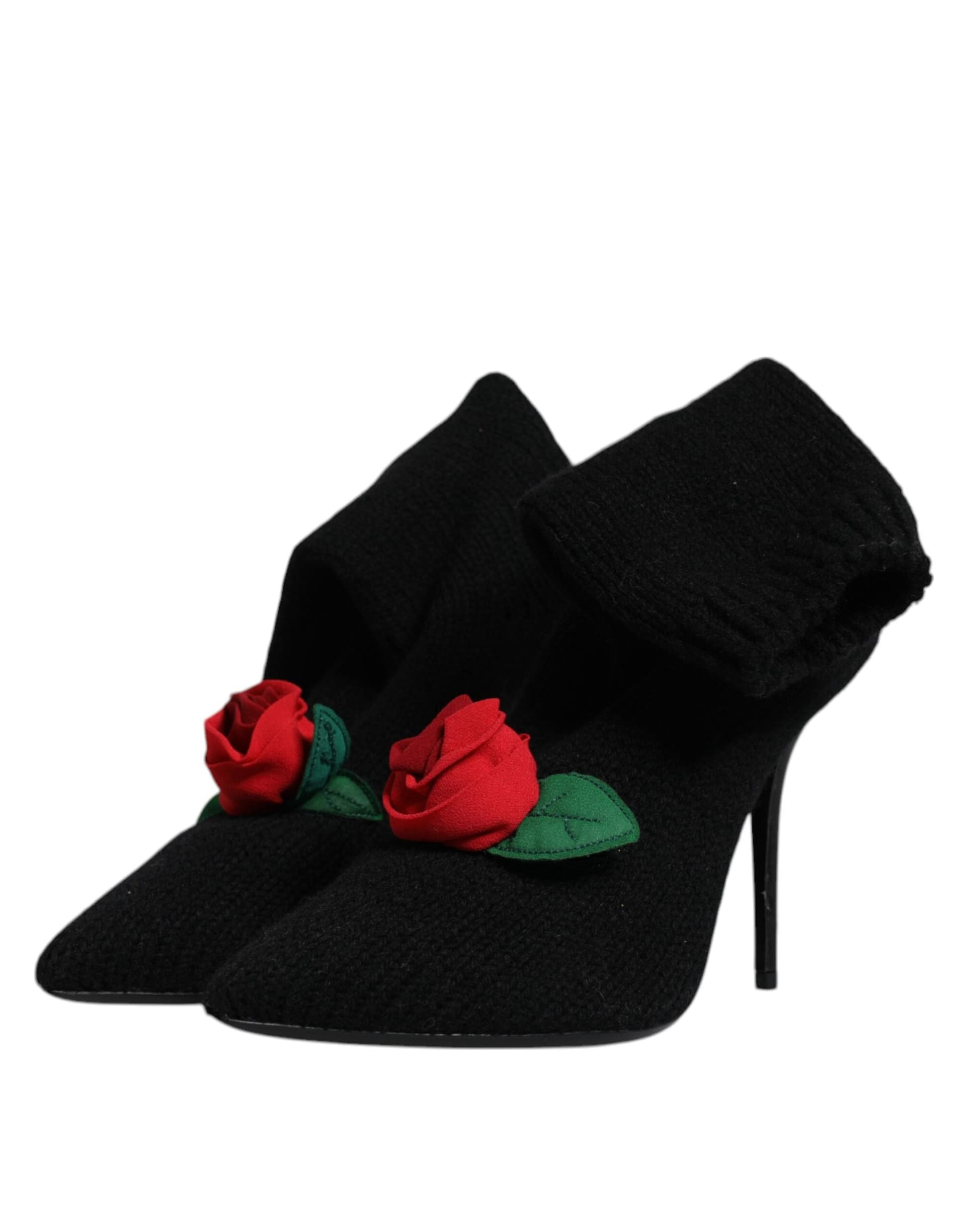Dolce & Gabbana Black Stiletto Heels Mid Calf Boots Shoes - 3