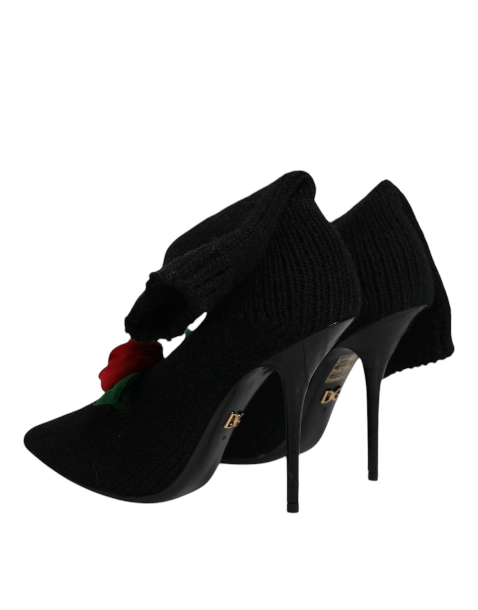Dolce & Gabbana Black Stiletto Heels Mid Calf Boots Shoes - 4