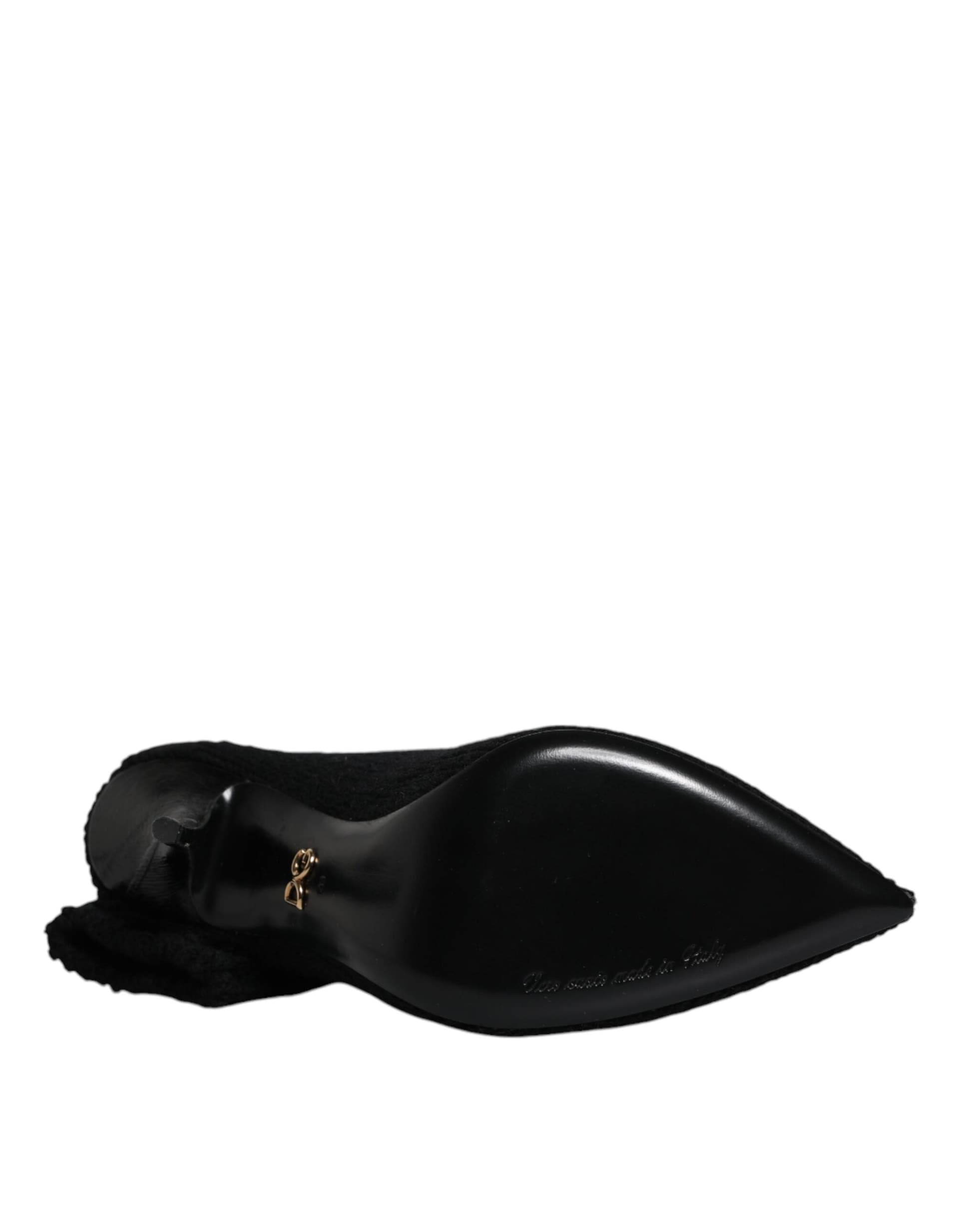 Dolce & Gabbana Black Stiletto Heels Mid Calf Boots Shoes - 8