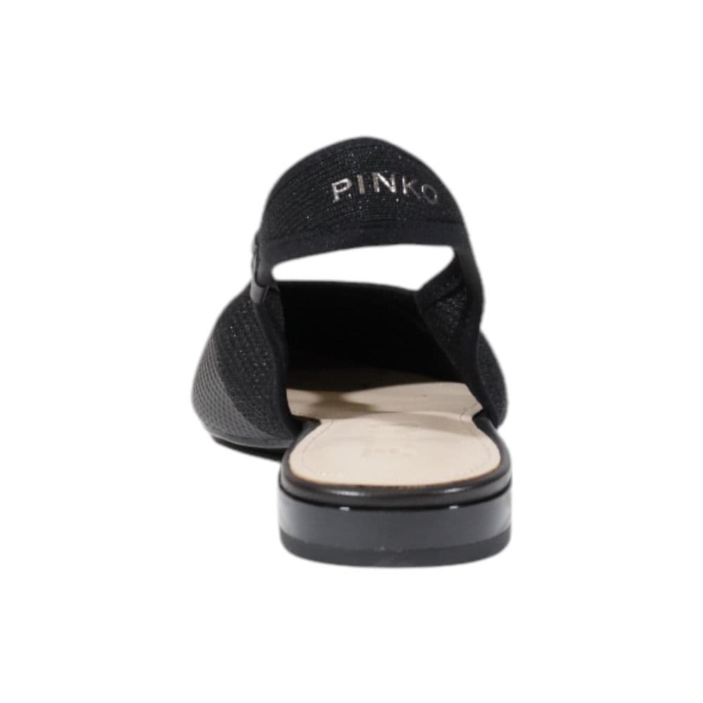 PINKO Black Leather Flat Sandals - 4