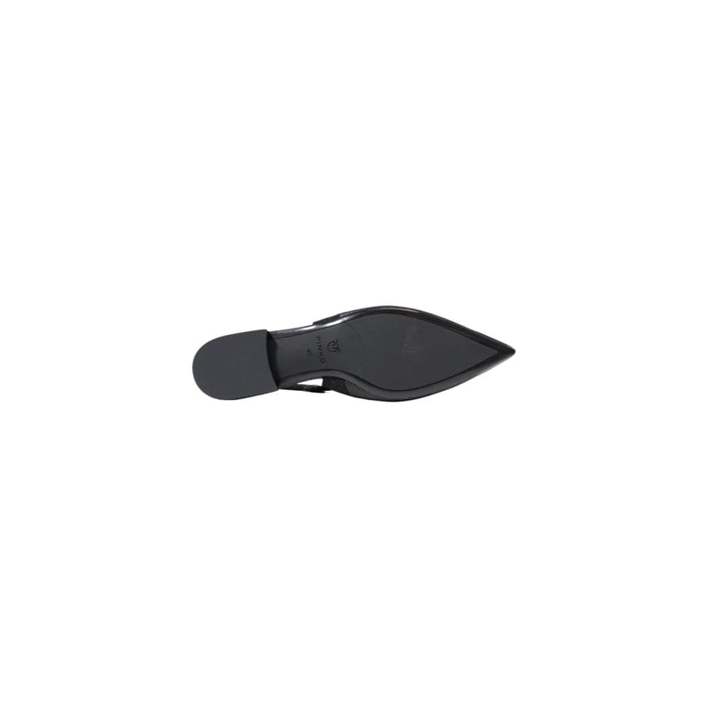 PINKO Black Leather Flat Sandals - 5