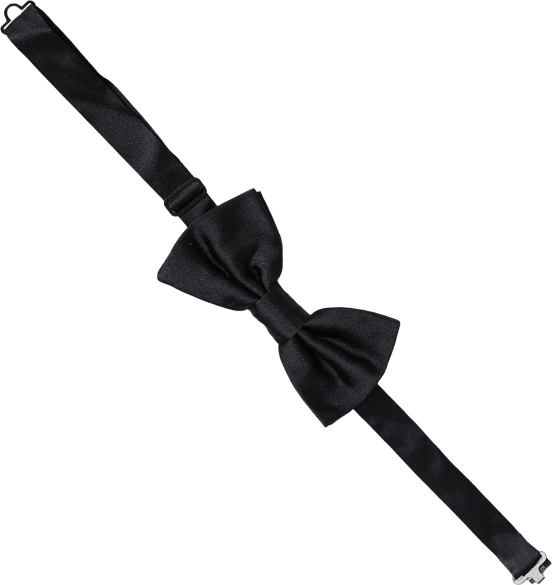 Dolce & Gabbana Men Black 100% Silk Adjustable Neck Papillon Bow Tie - 2