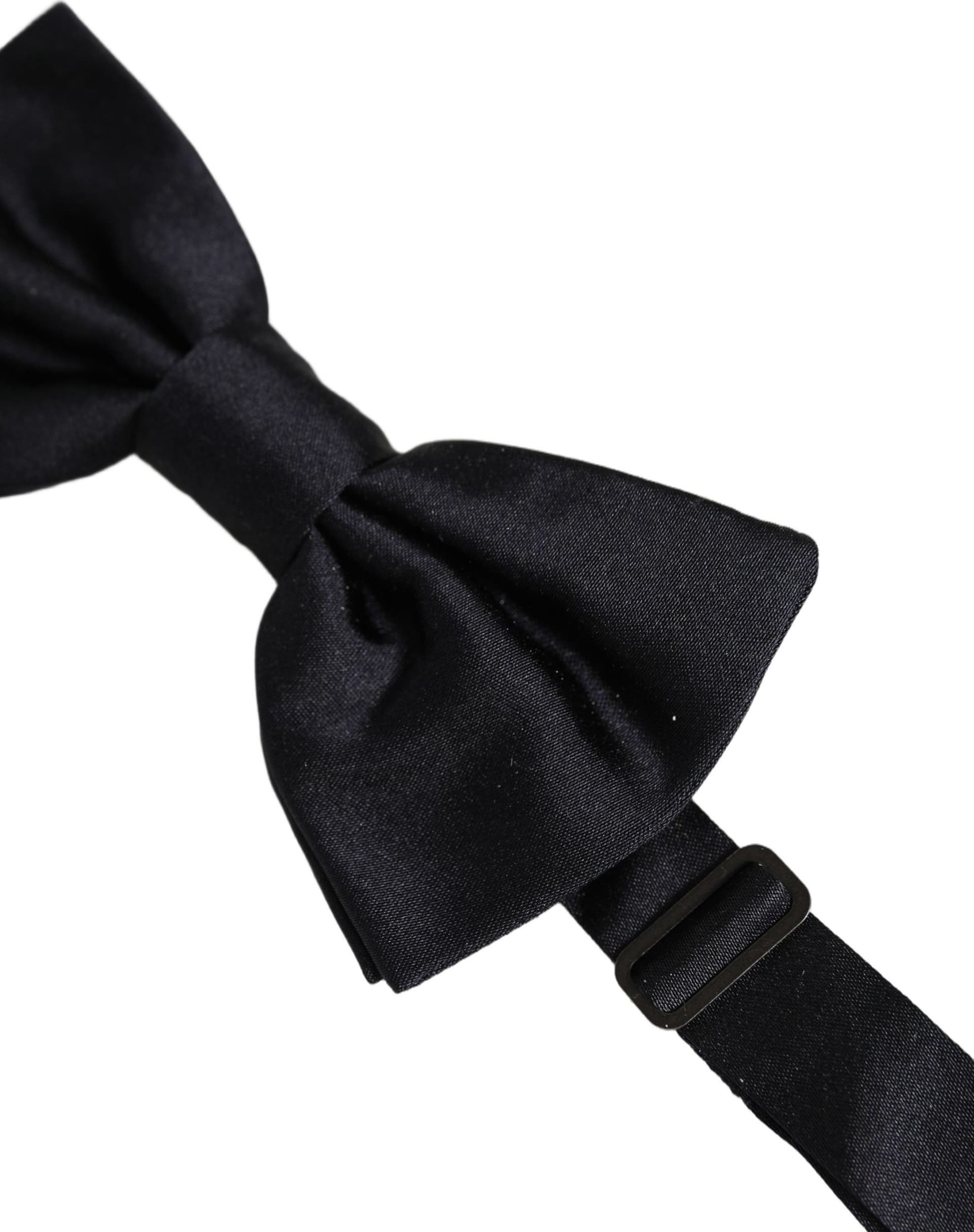 Dolce & Gabbana Men Black 100% Silk Adjustable Neck Papillon Bow Tie - 5