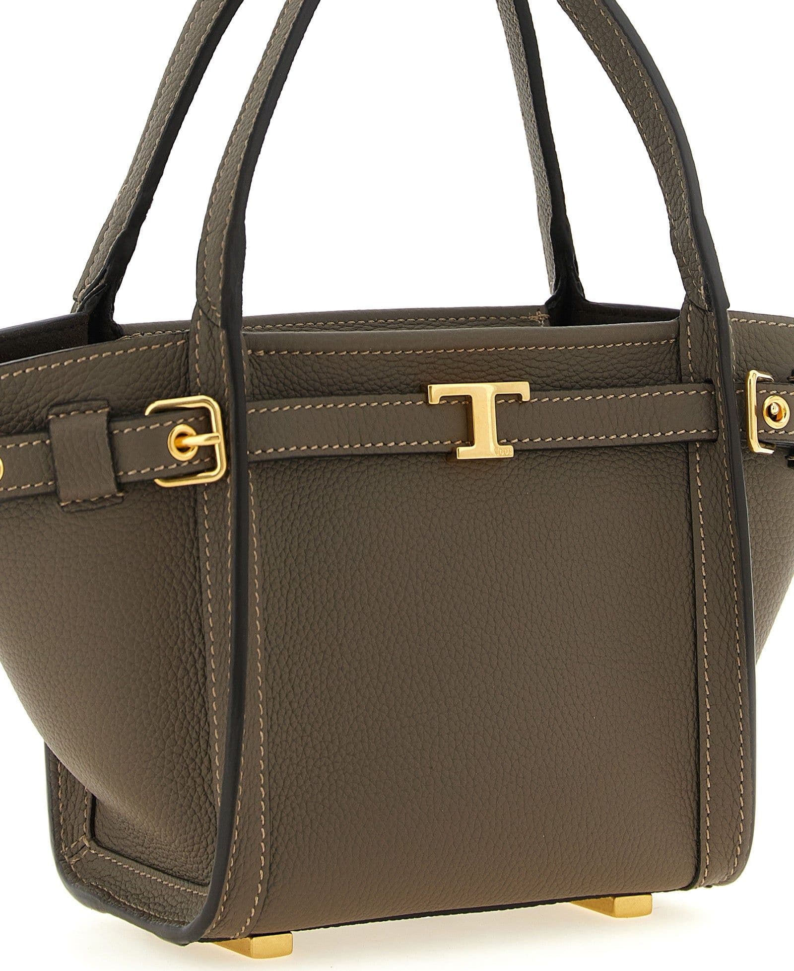 Tod's Gray Calfskin Tote Bag - 3