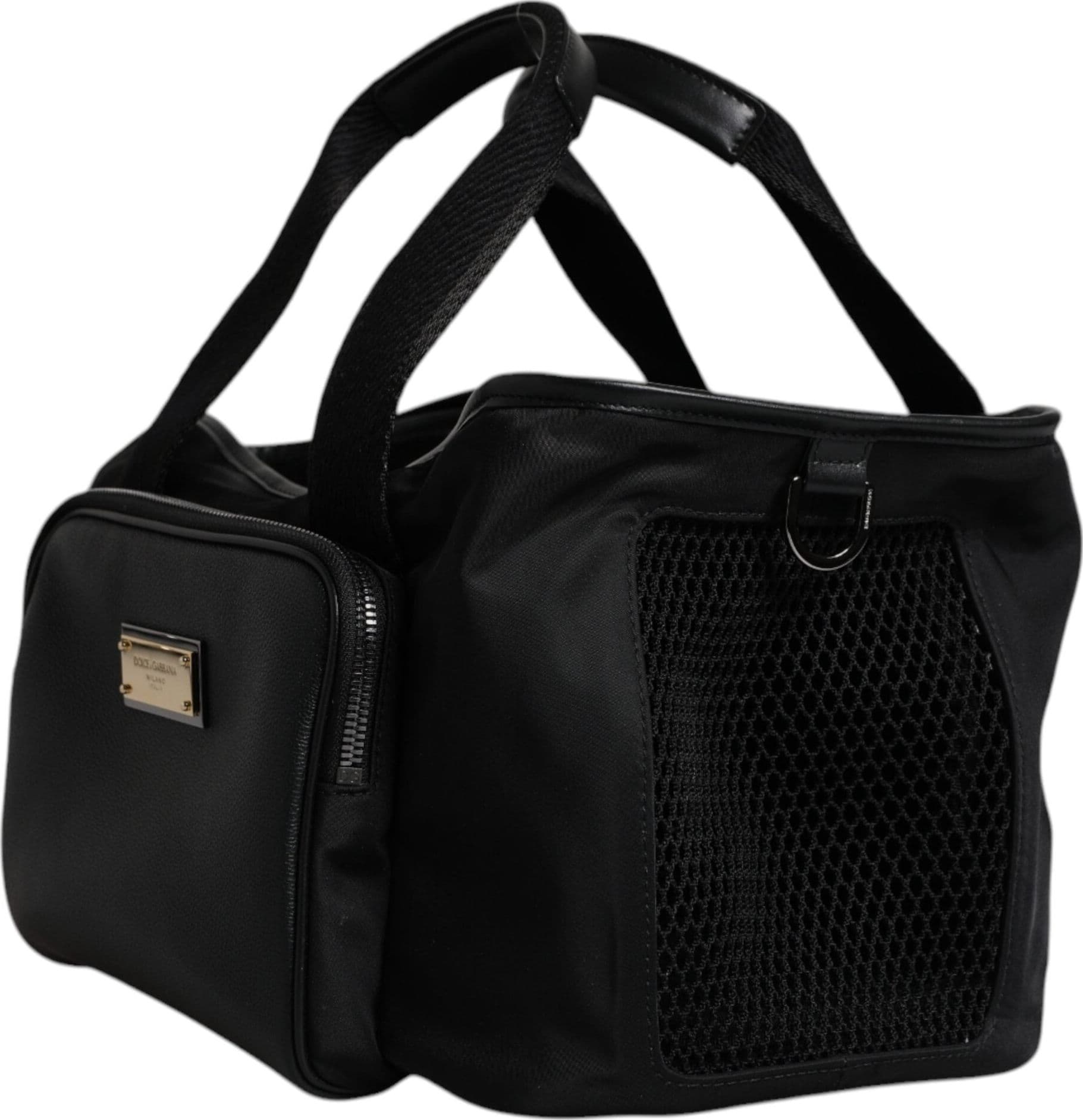 Dolce & Gabbana Black Shoulder Strap Pet Carry Logo Plaque Bag - 4