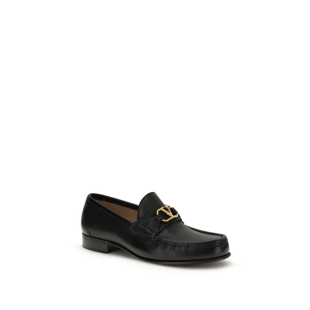 Valentino Garavani Black Calf Leather Bos Taurus Slip-On Loafers - 2