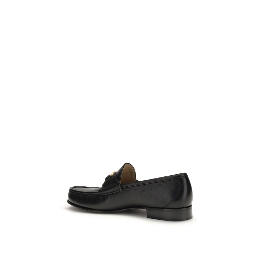 Valentino Garavani Black Calf Leather Bos Taurus Slip-On Loafers - 3