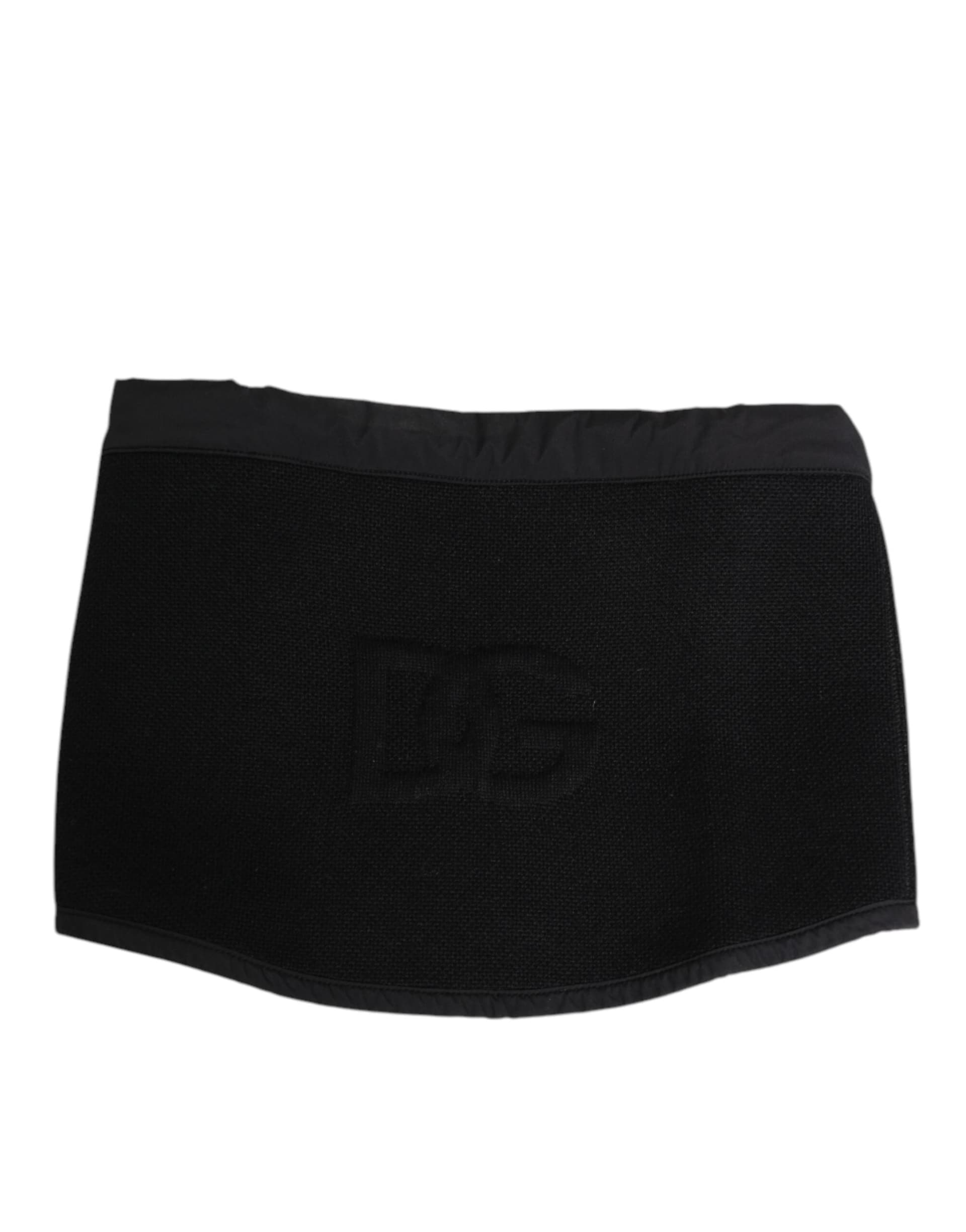 Dolce & Gabbana Black Lace Stole Knitted DG Logo Men One Size Scarf - 3