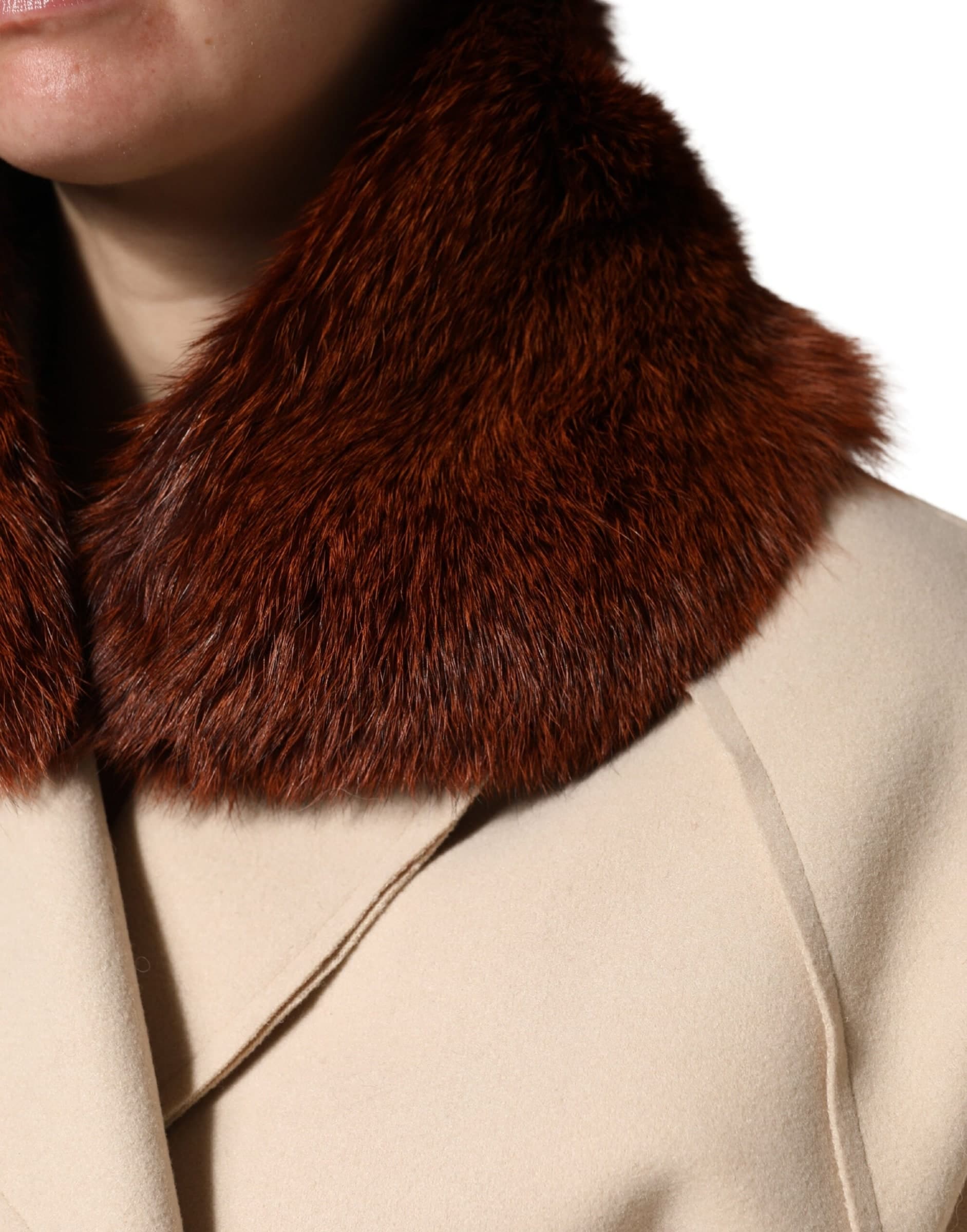 Dolce & Gabbana Brown Mink Fur Collar Women Neck Wrap 60cm x 14cm  Scarf - 4