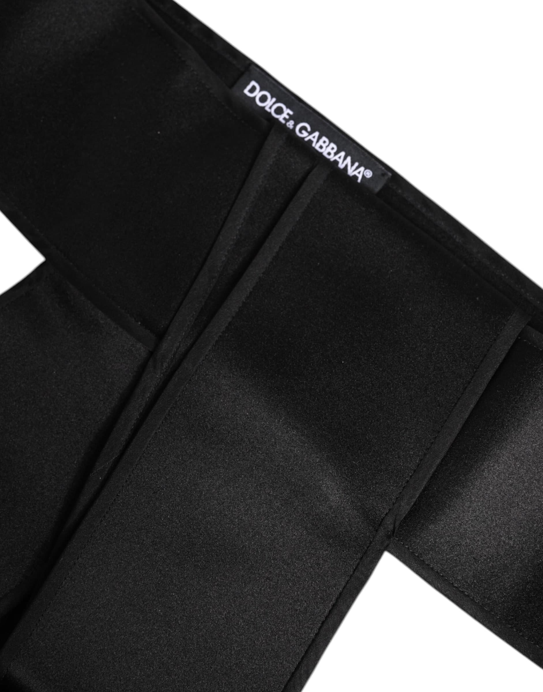 Dolce & Gabbana Black Satin Wide Waist Belt - 4