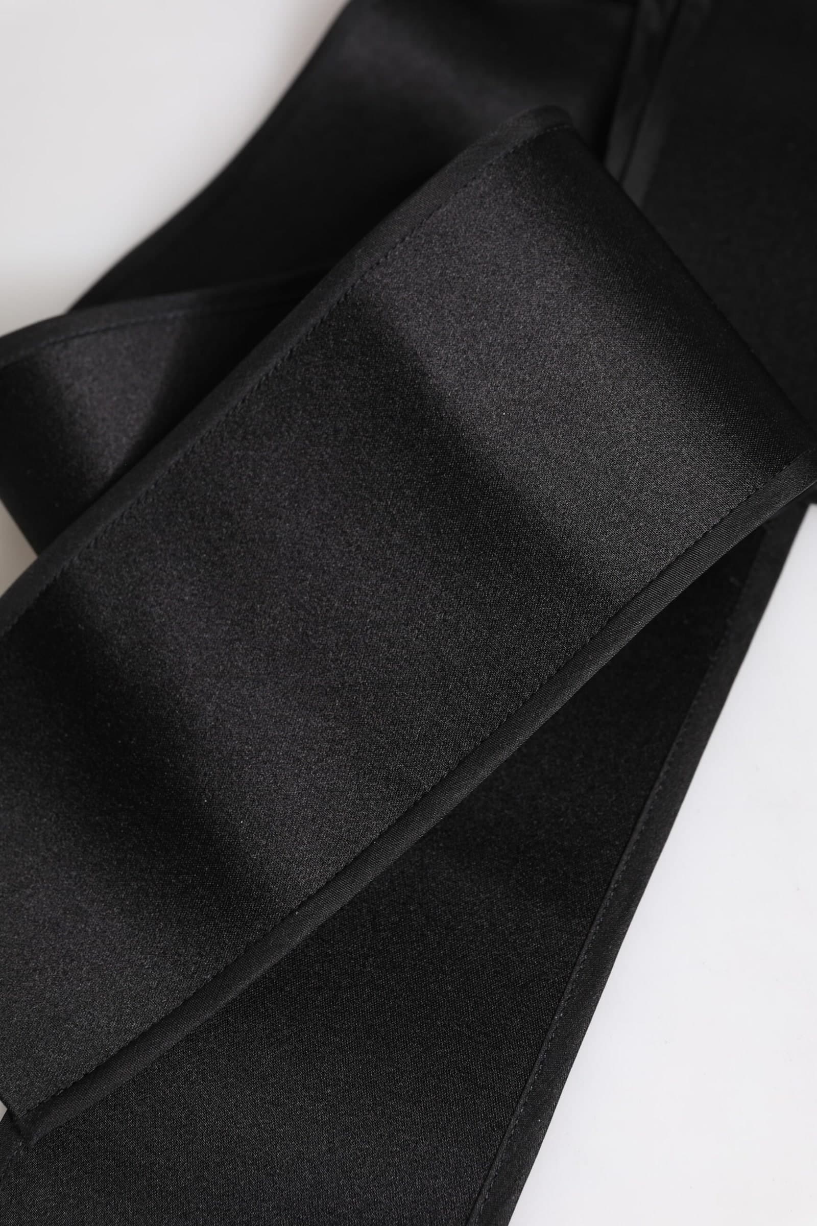 Dolce & Gabbana Black Satin Wide Waist Belt - 5