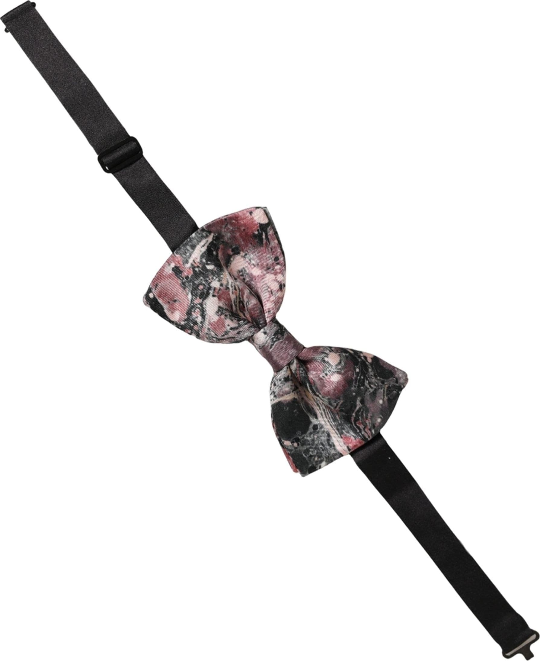Dolce & Gabbana Multicolor Marble Silk Adjustable Neck Papillon Bow Tie - 2