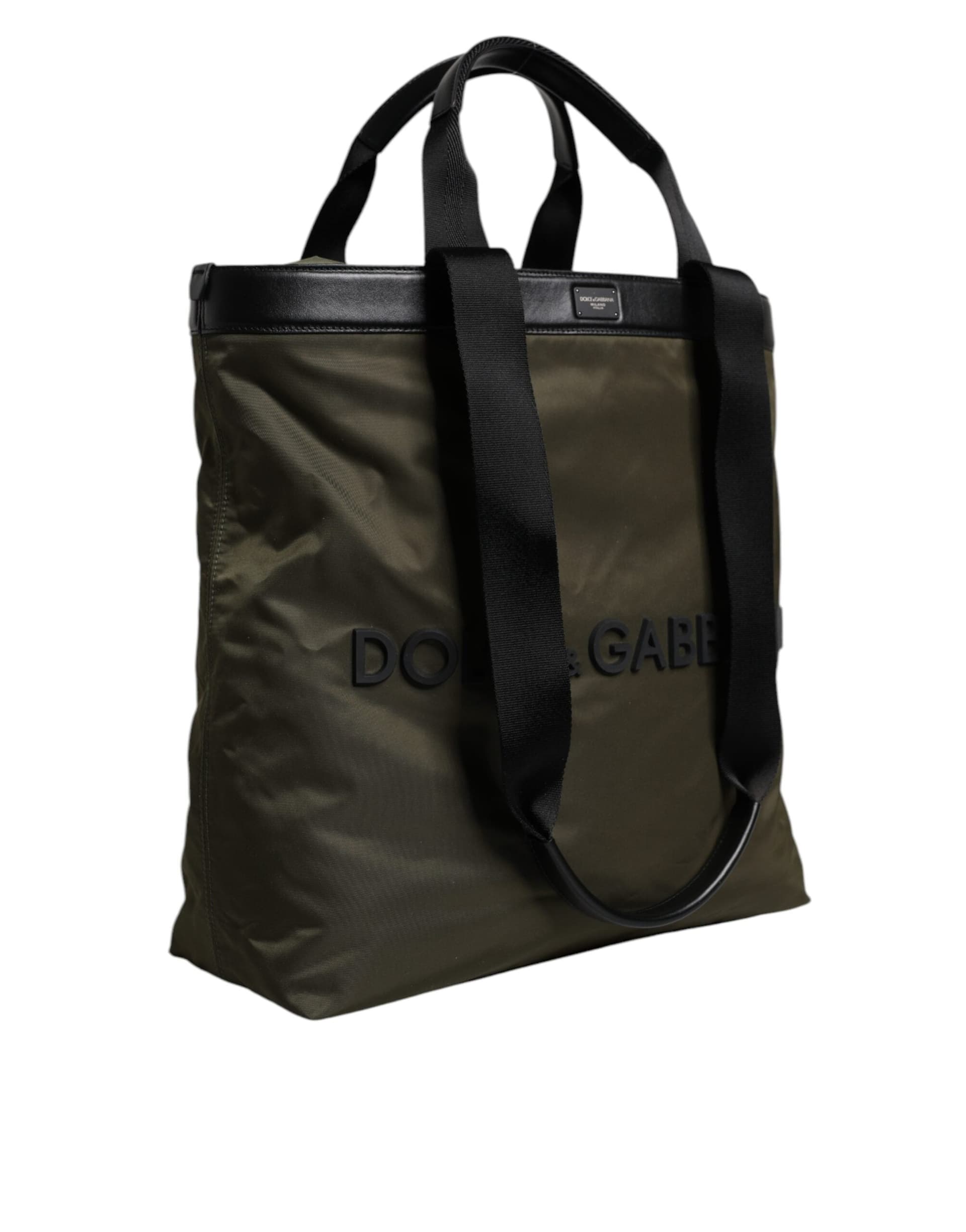 Dolce & Gabbana Military Green Nylon Shoulder Strap Tote Bag - 4