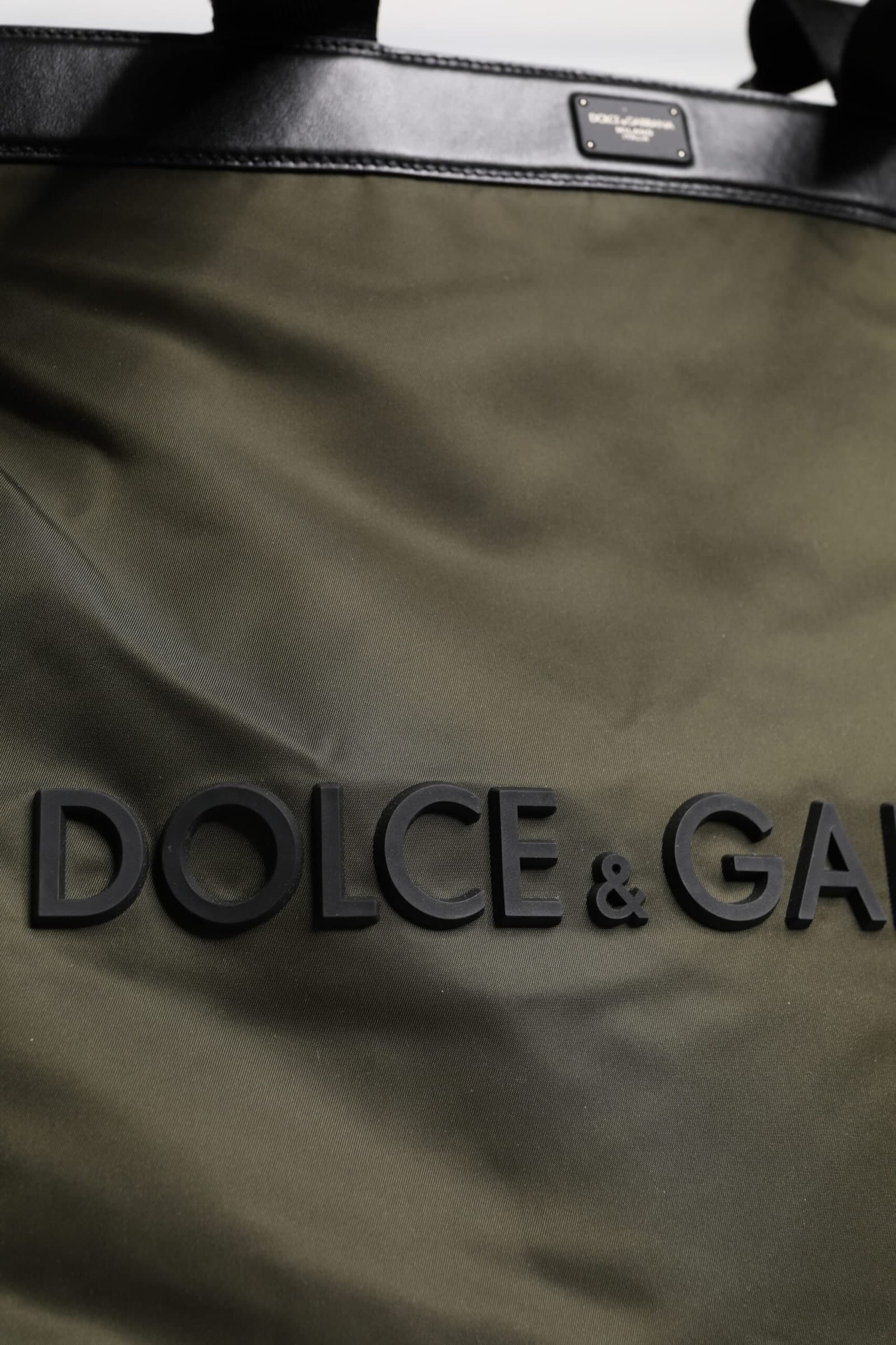 Dolce & Gabbana Military Green Nylon Shoulder Strap Tote Bag - 7
