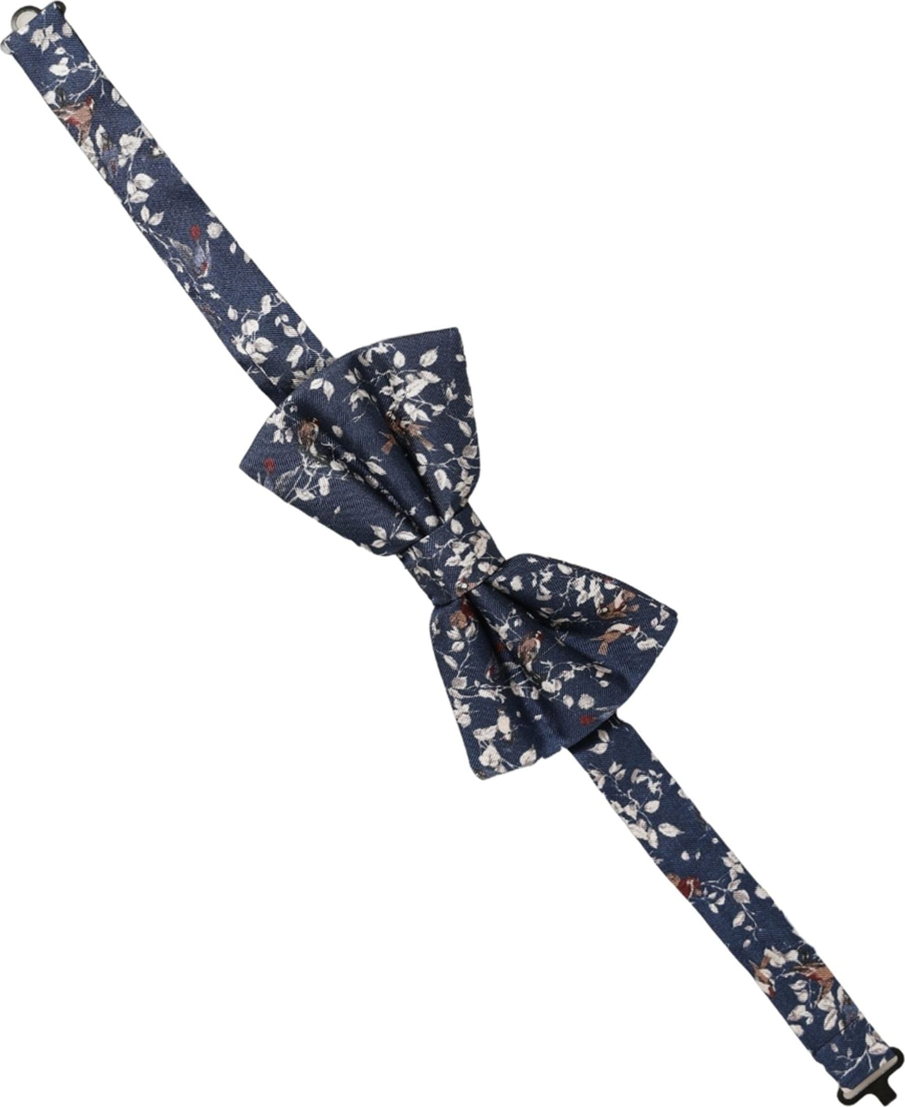 Dolce & Gabbana Men Navy Blue Floral Adjustable Neck Papillon Bow Tie - 3