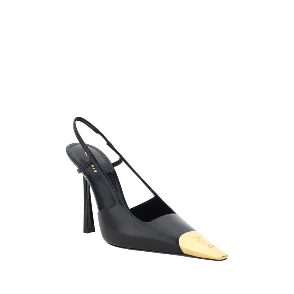 Saint Laurent Black Calf Leather Bos Taurus High Heel Pumps - 2