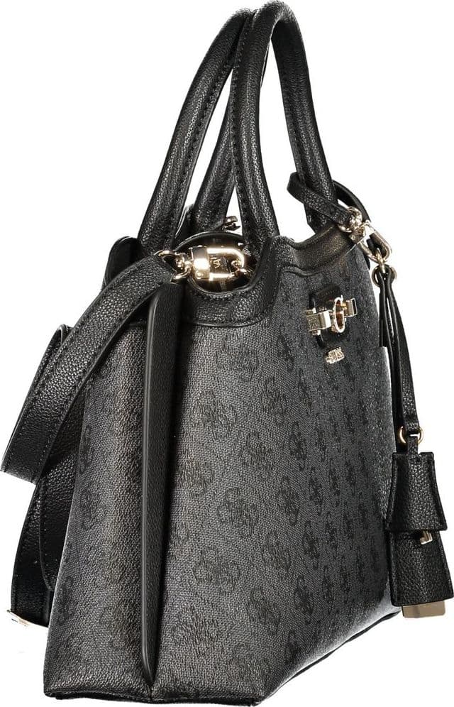 Guess Jeans Nero Poliuretano Women's Bag with Handles and Adjustable Strap - 3