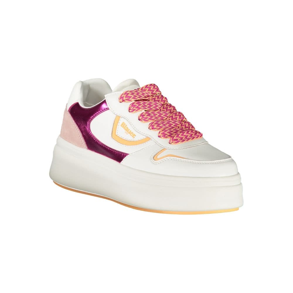 Blauer White Polyurethane Women Sneaker - 2