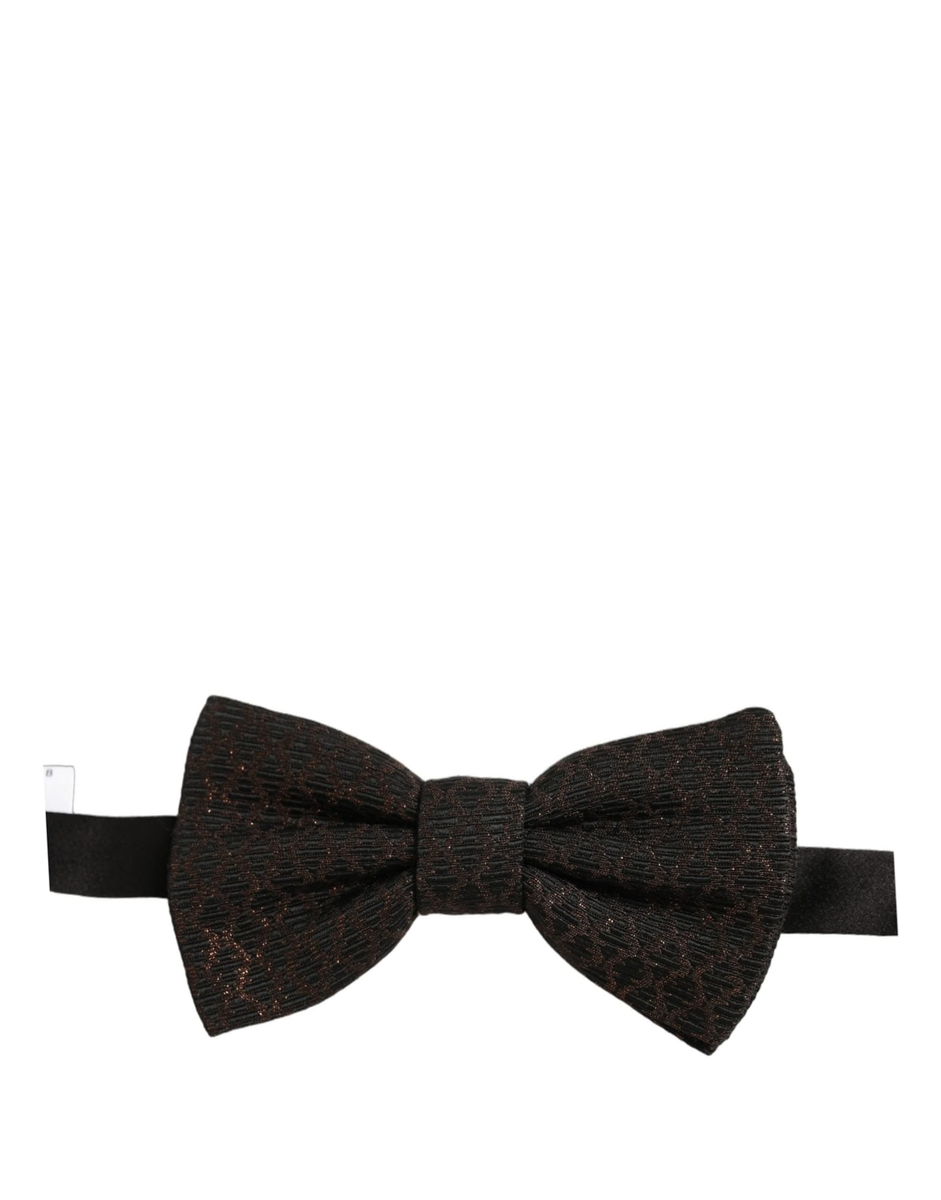 Dolce & Gabbana Men Brown 100% Silk Adjustable Neck Papillon Bow Tie - 2