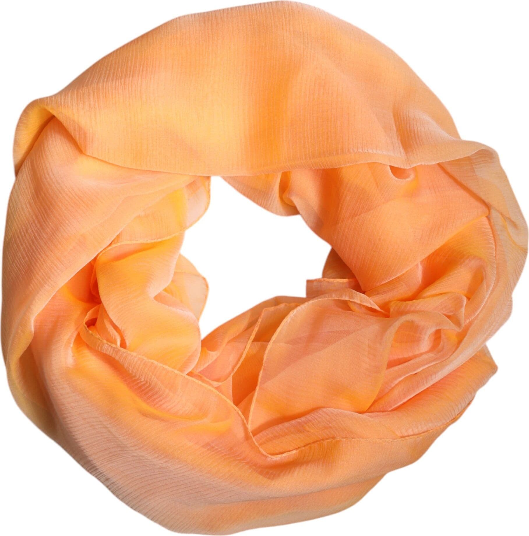 Dolce & Gabbana Orange Silk Rectangle Wrap Shawl Scarf - 2