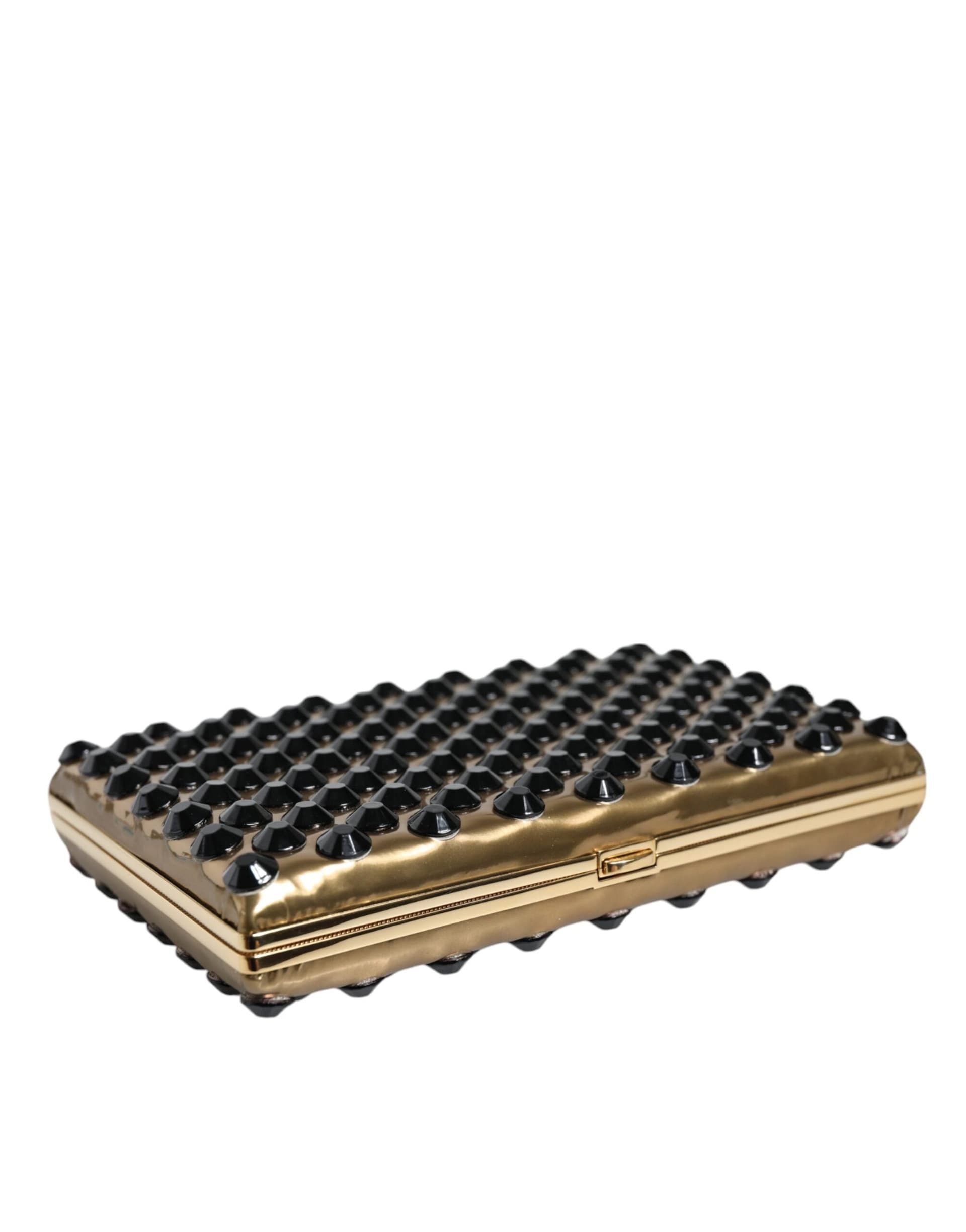 Dolce & Gabbana Gold Crystal Bifold Clutch Evening Party Women Purse Bag - 7