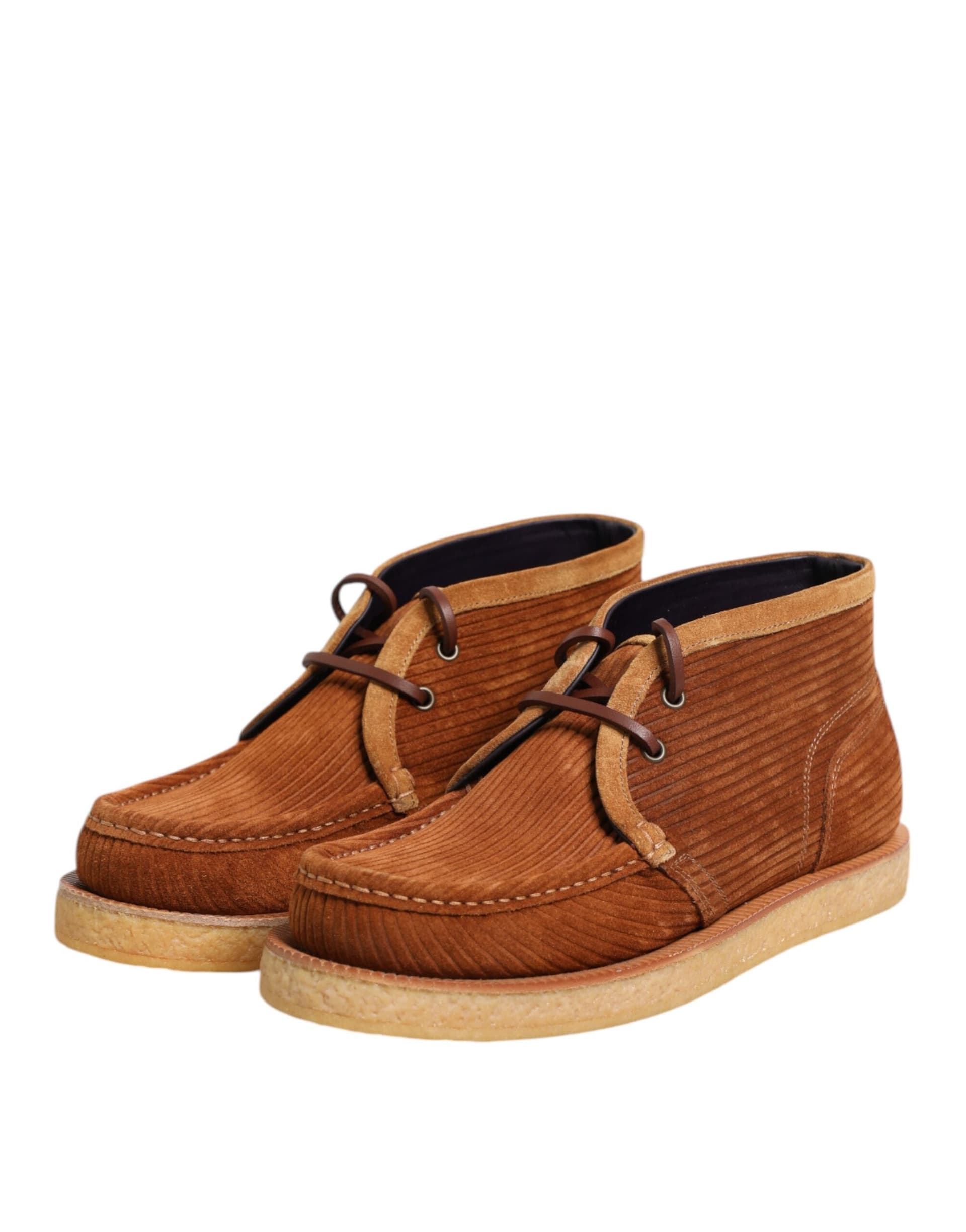 Dolce & Gabbana Brown Suede Nubuck Leather Desert Ankle Boots Shoes - 3