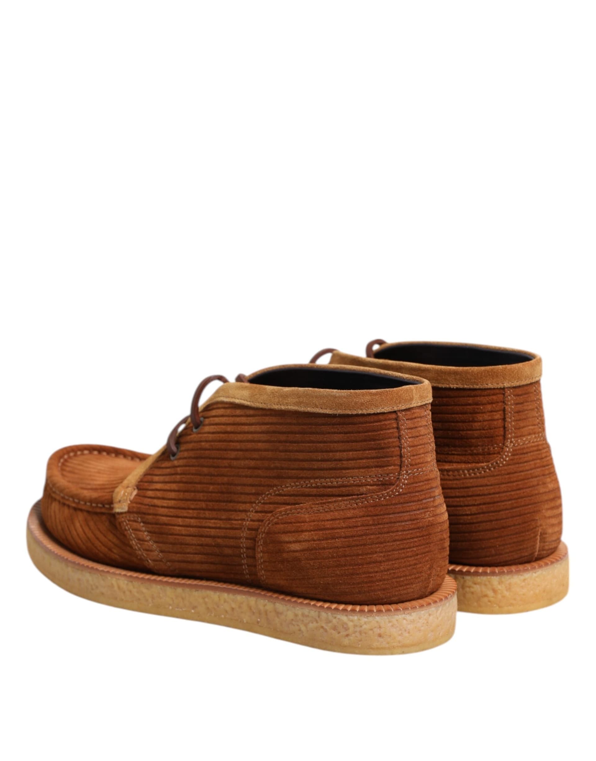 Dolce & Gabbana Brown Suede Nubuck Leather Desert Ankle Boots Shoes - 4