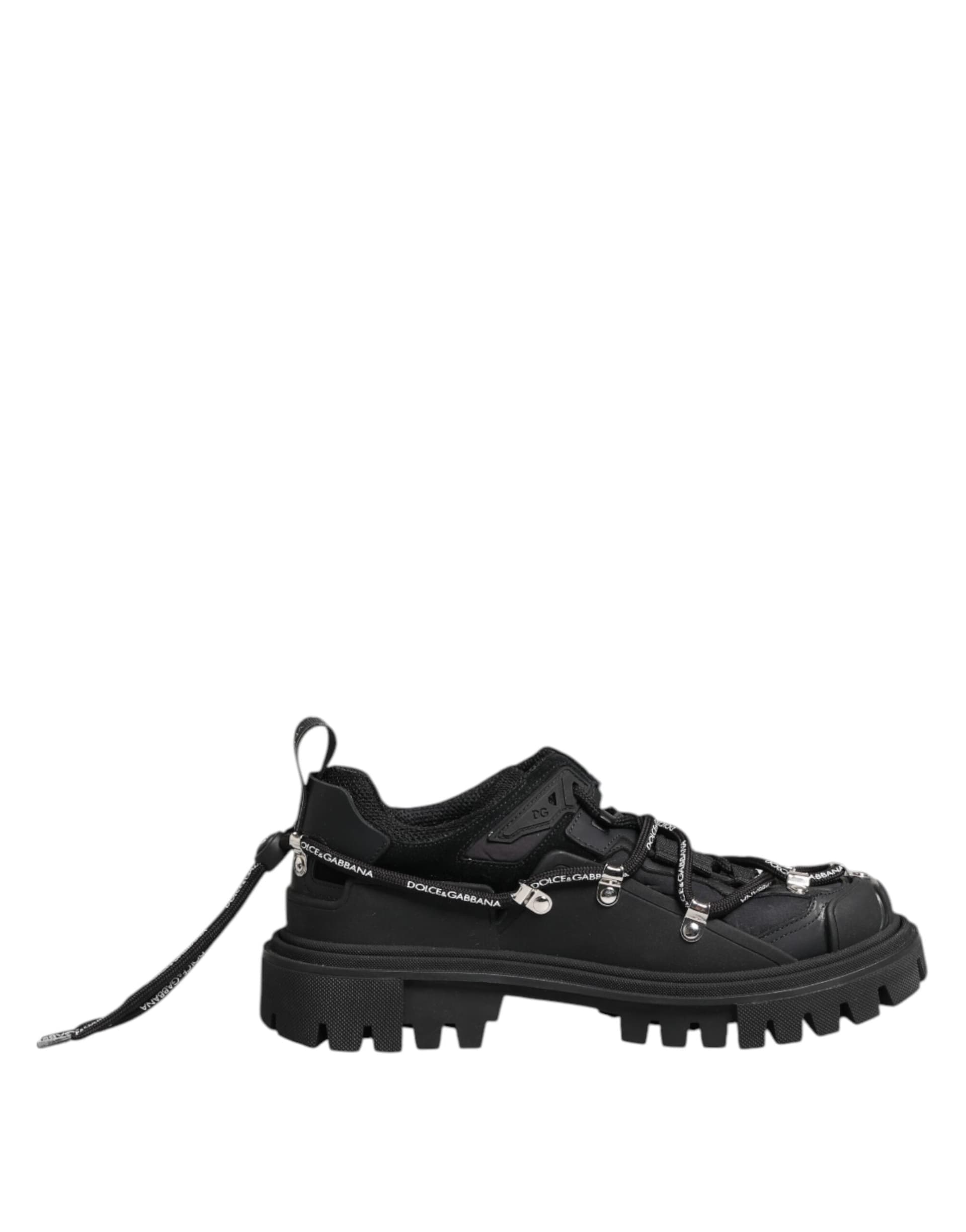 Dolce & Gabbana Black Low Top Lace Up Trekking Sneakers Shoes - 6