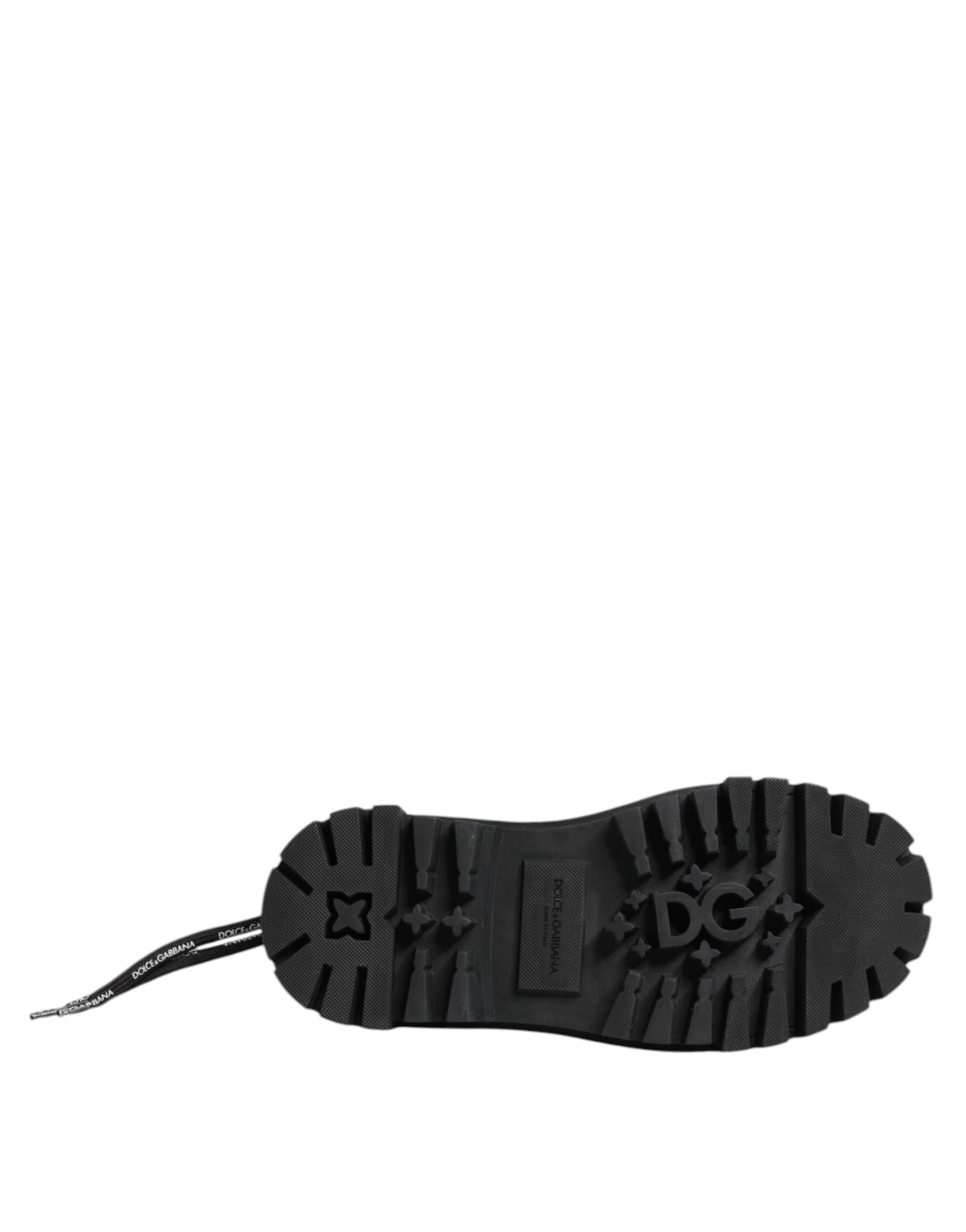 Dolce & Gabbana Black Low Top Lace Up Trekking Sneakers Shoes - 8
