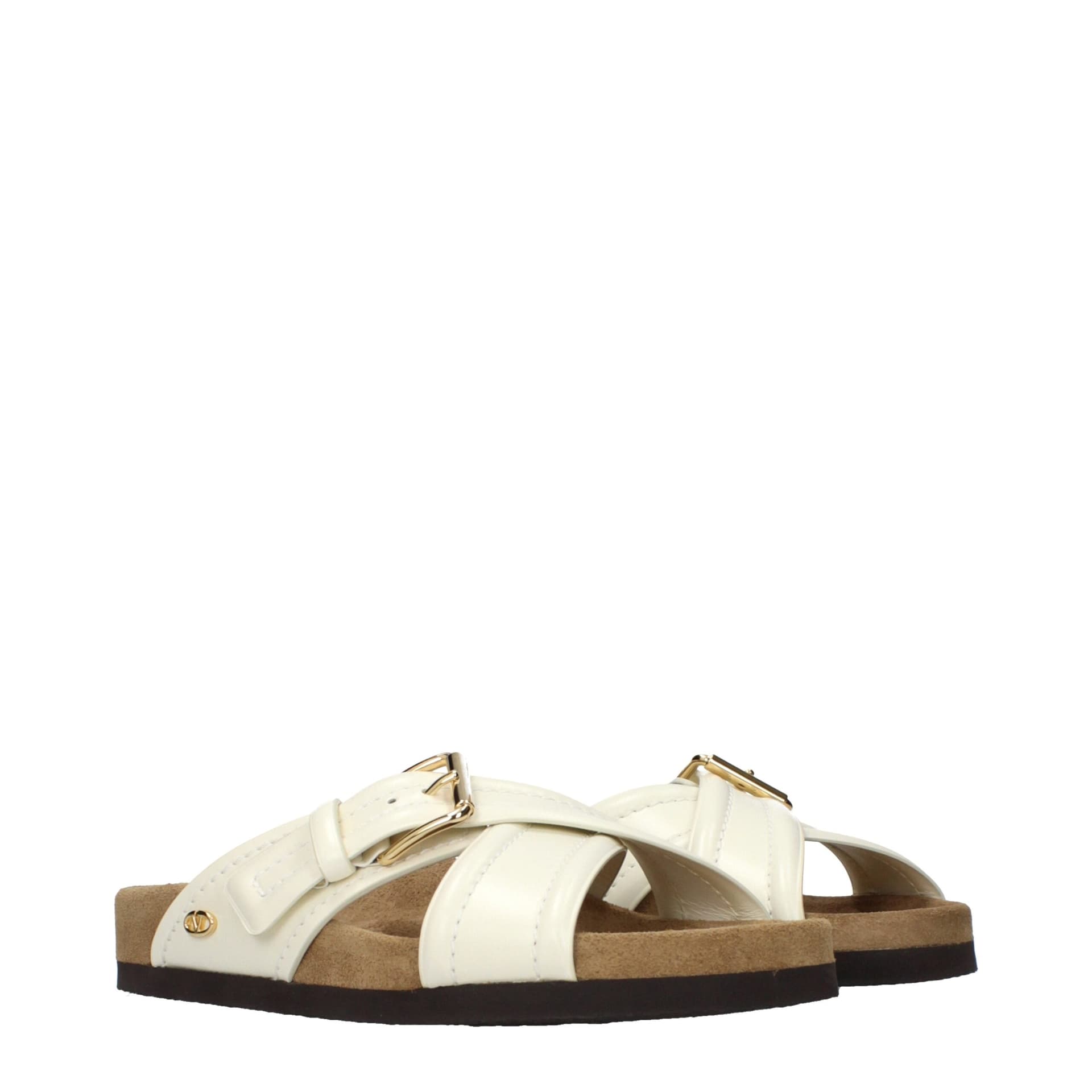 Valentino Garavani Beige Leather Slippers - 2