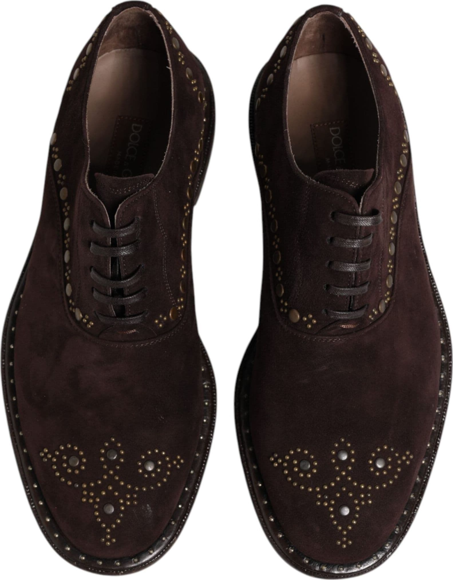 Dolce & Gabbana Brown Velvet Lace Up Oxford Dress Shoes - 2