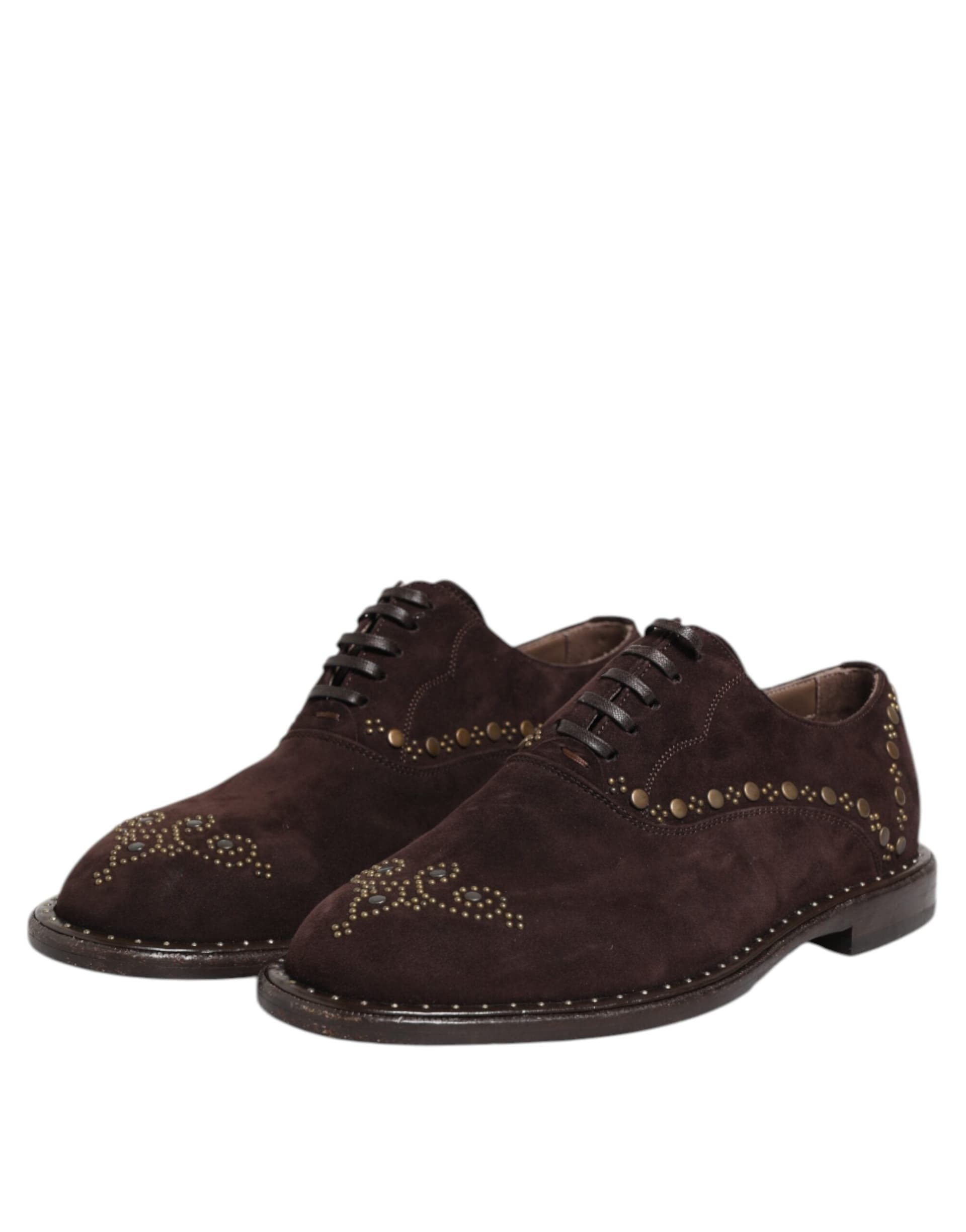 Dolce & Gabbana Brown Velvet Lace Up Oxford Dress Shoes - 3
