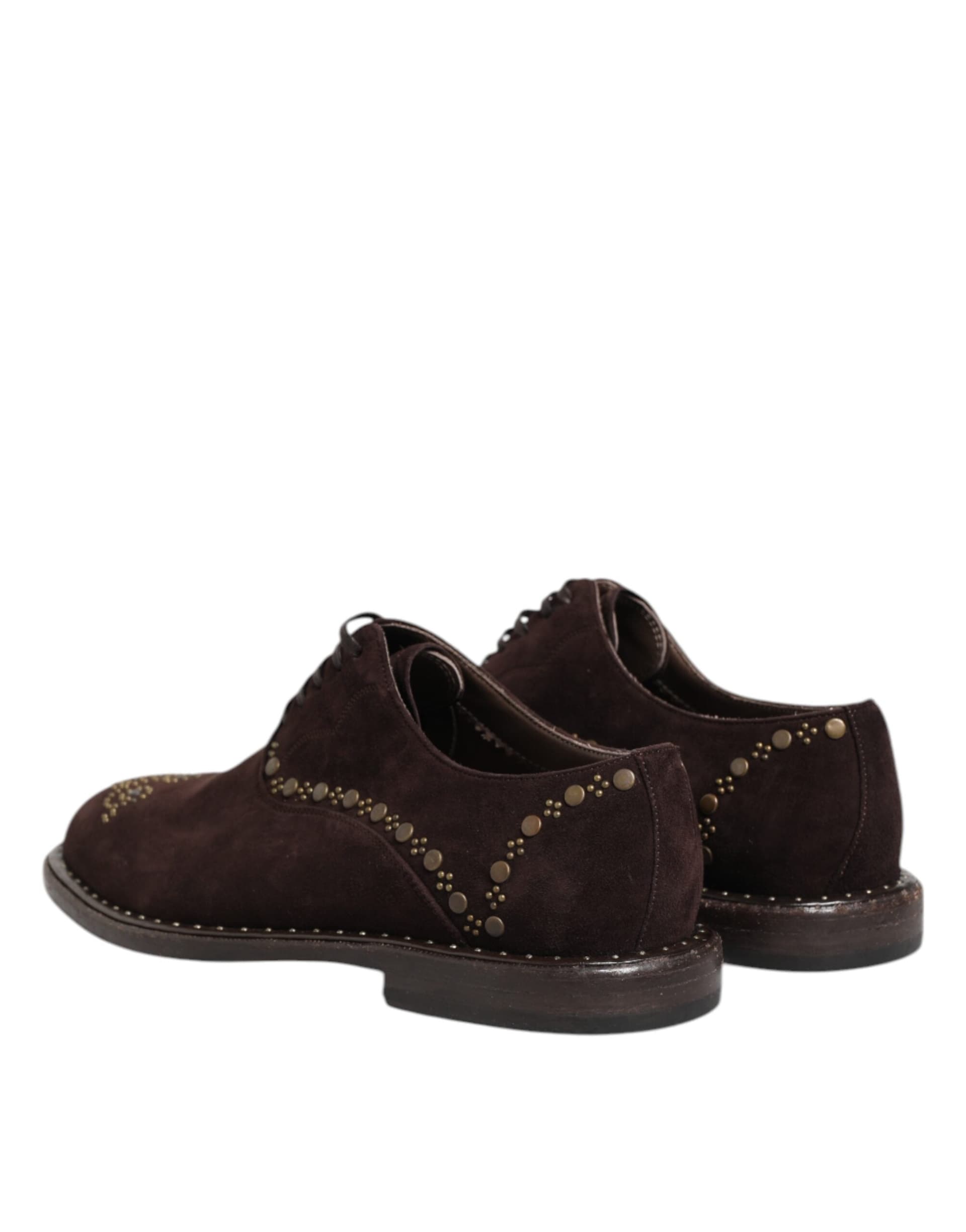 Dolce & Gabbana Brown Velvet Lace Up Oxford Dress Shoes - 4