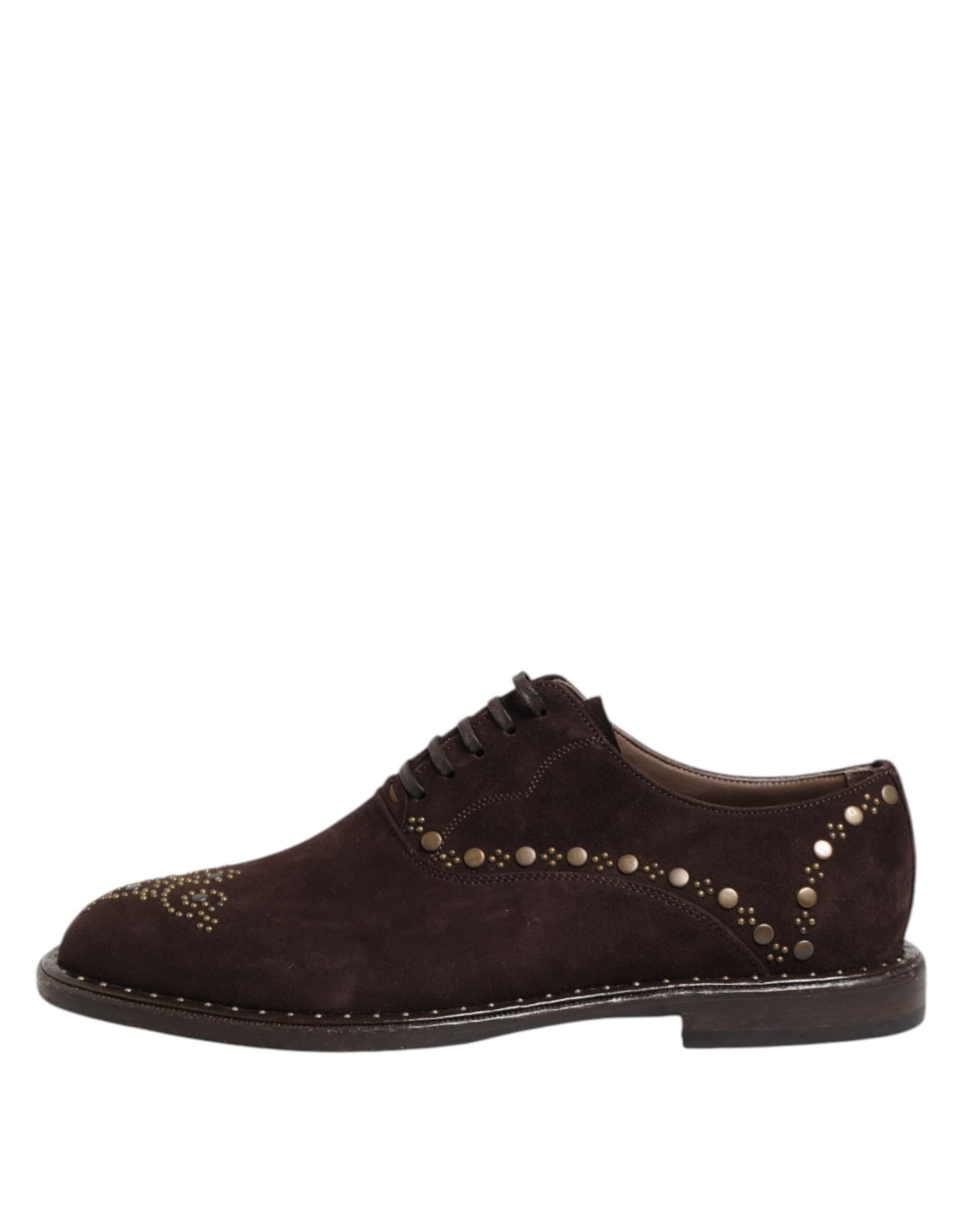 Dolce & Gabbana Brown Velvet Lace Up Oxford Dress Shoes - 5