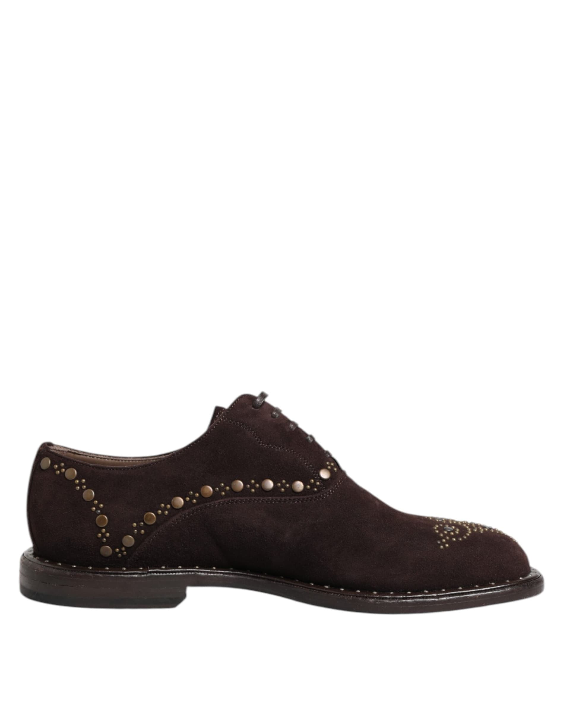 Dolce & Gabbana Brown Velvet Lace Up Oxford Dress Shoes - 6