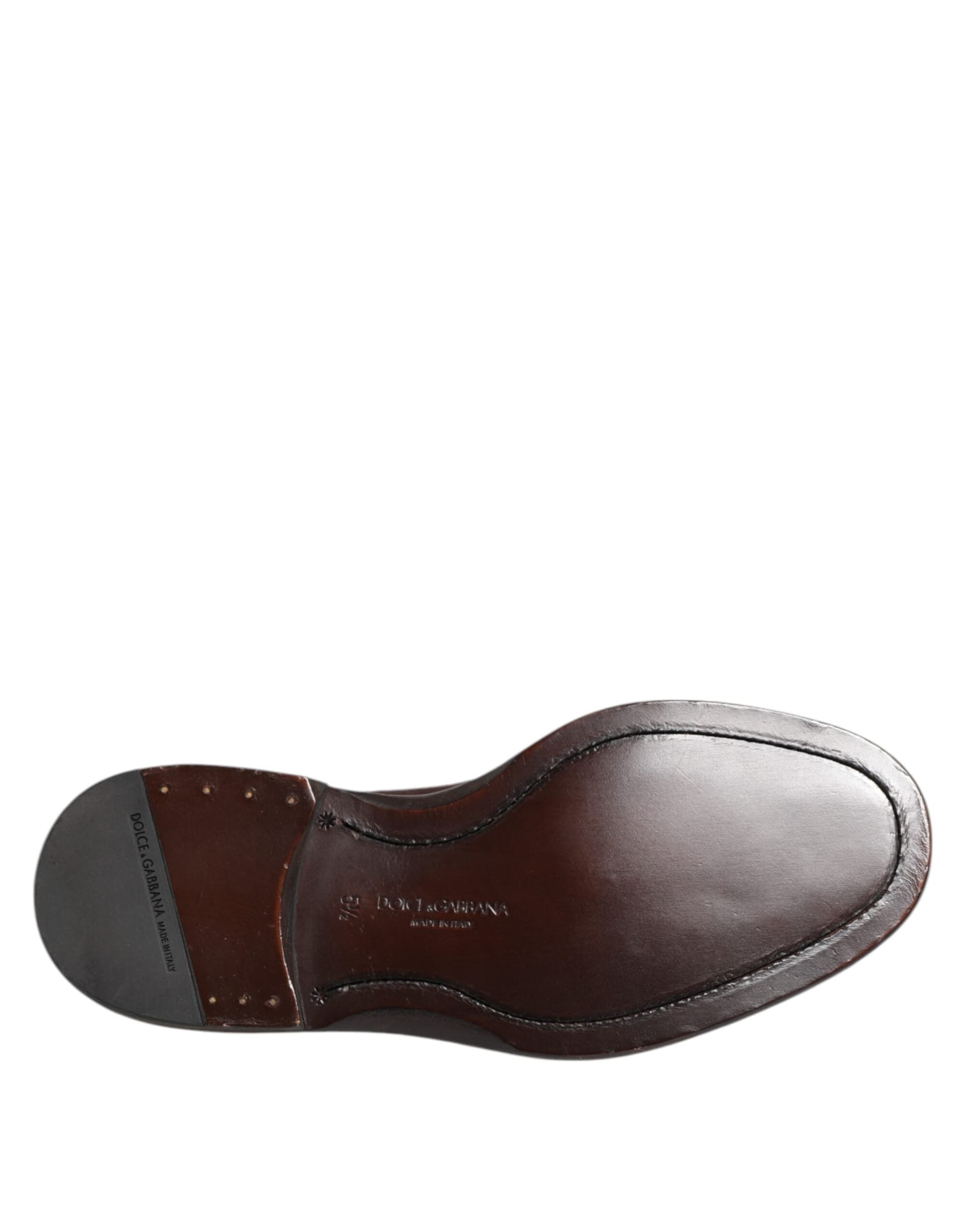 Dolce & Gabbana Brown Velvet Lace Up Oxford Dress Shoes - 8