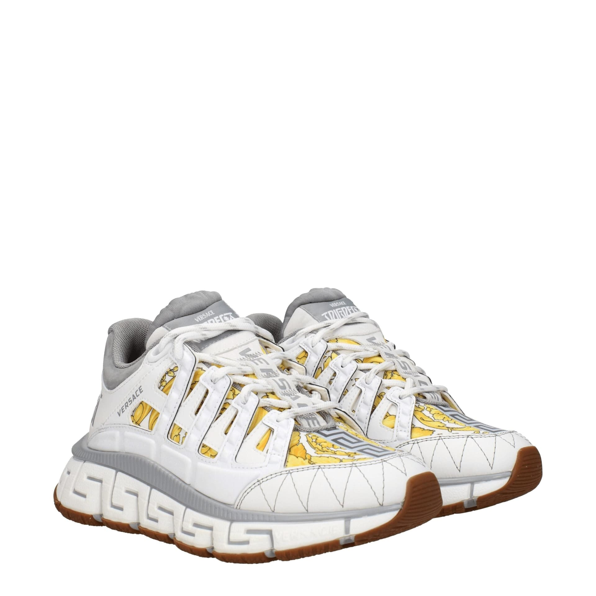 Versace White Fabric Athletic Sneakers - 2