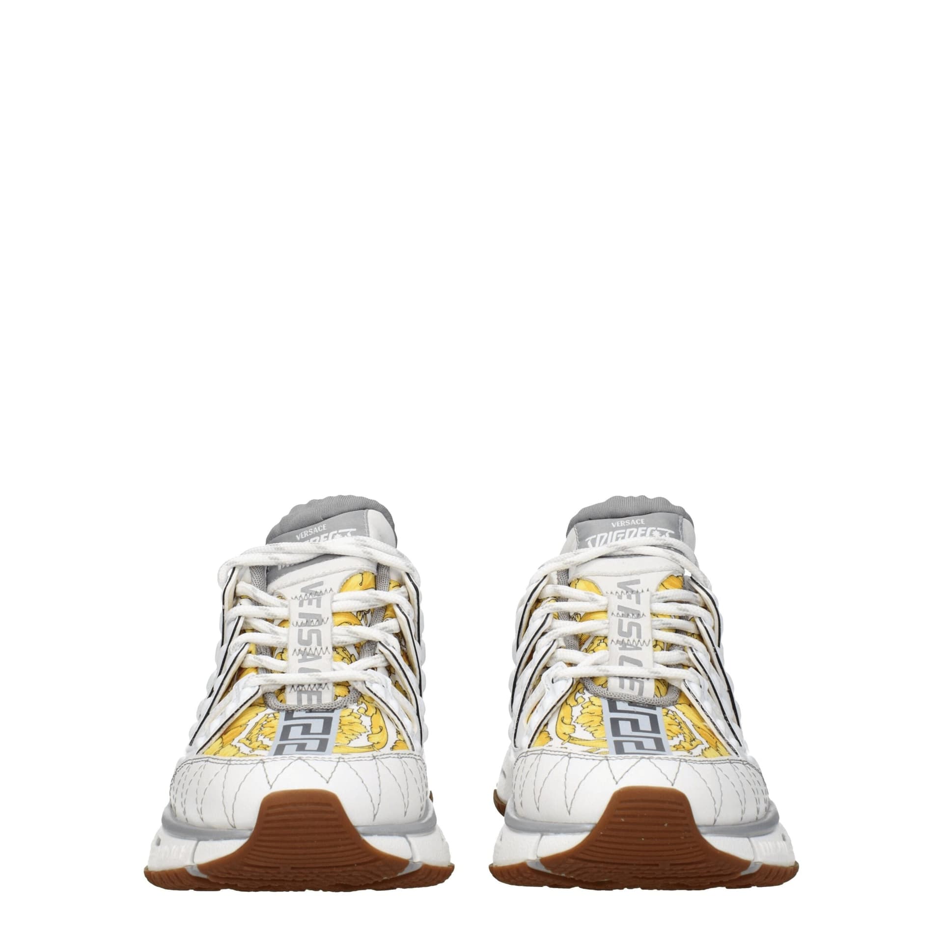 Versace White Fabric Athletic Sneakers - 3