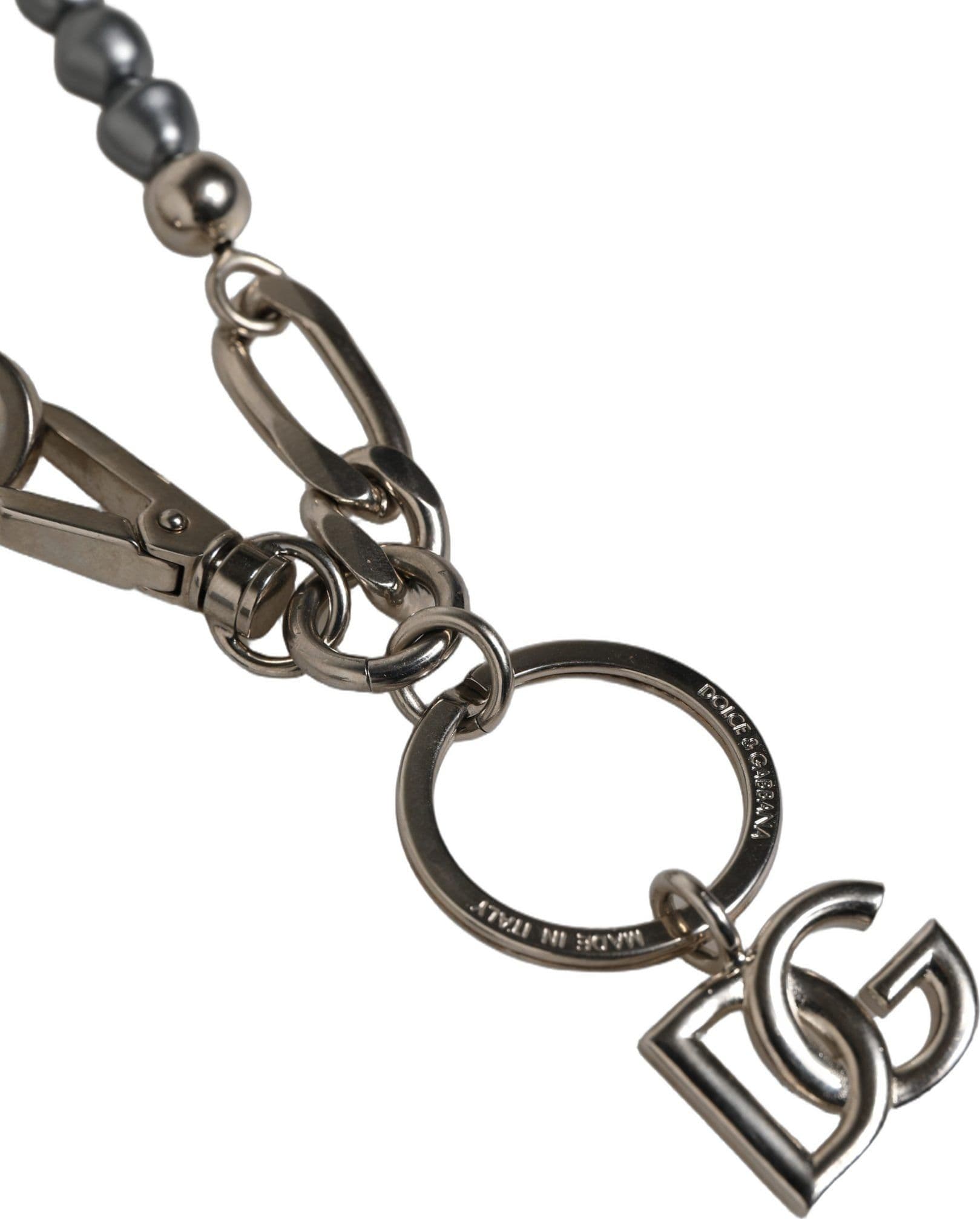 Dolce & Gabbana Silver Tone Chain Signature DG Logo Pendant Necklace - 4